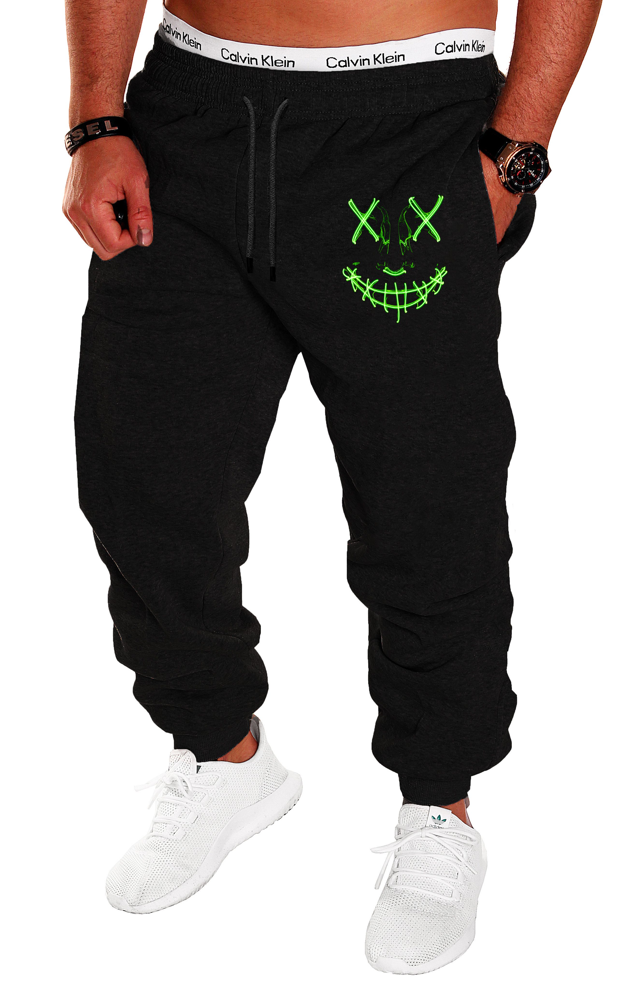 RMK Jogginghose Herren Trainingshose Sport Hose Uni Smile Smiley Elastikbun günstig online kaufen