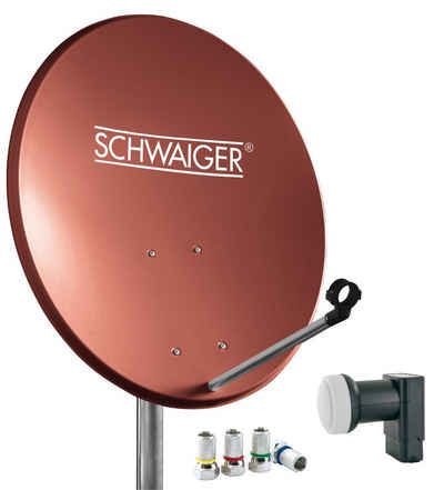 Schwaiger 714494 SAT-Antenne (56 cm, Stahl, Twin LNB, ziegelrot)