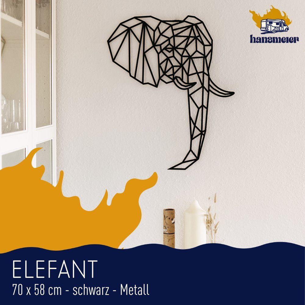 Wanddeko Elefant Innen, & Für aus Wanddekoobjekt Wasserfest, Hansmeier Motiv Metall, Außen