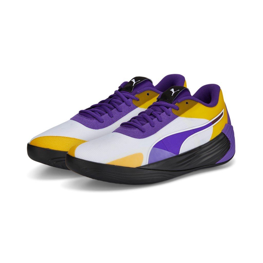 PUMA Hallen-Indoorschuhe Fusion Nitro Team weiss/violett Herren Badmintonschuh