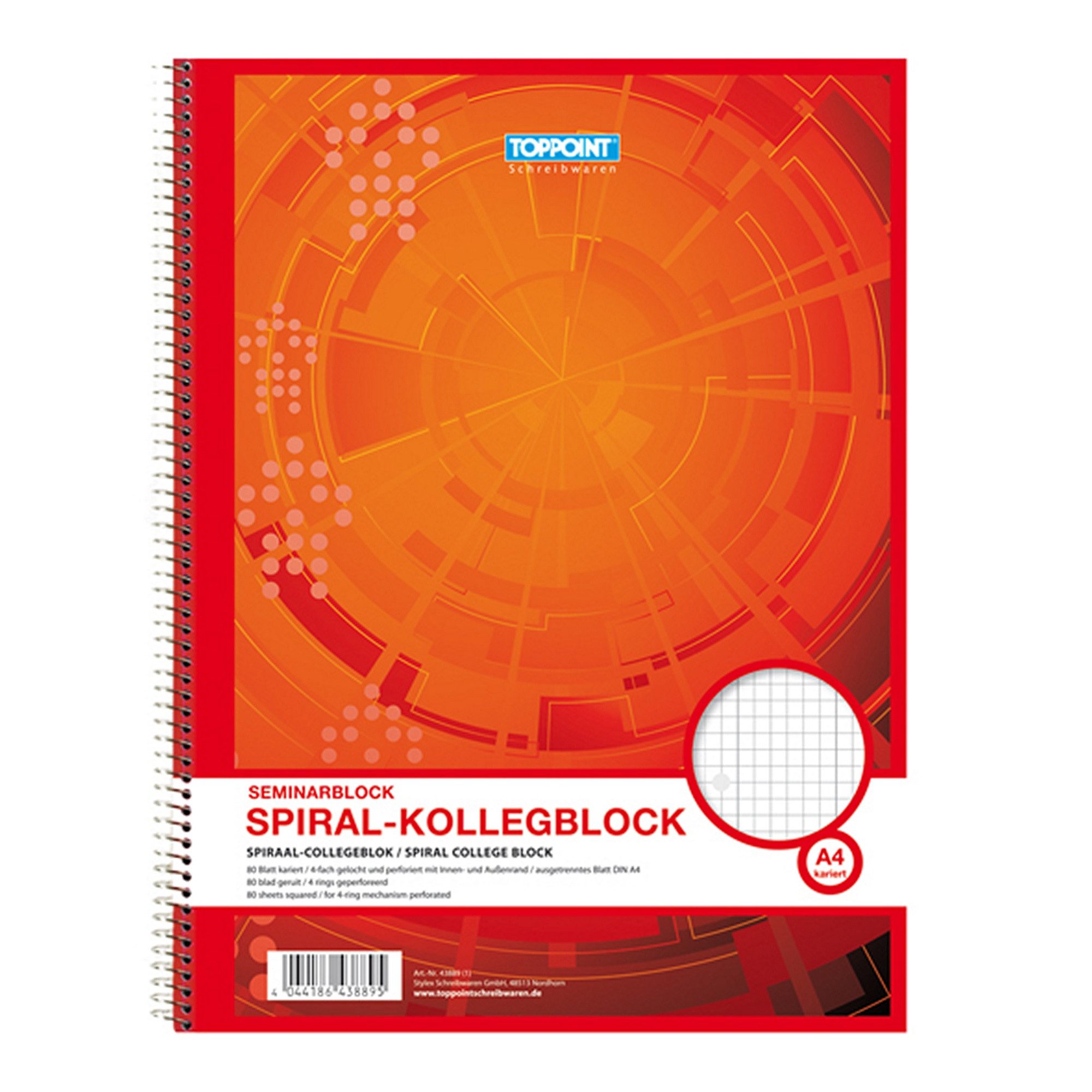 Collegeblock 10x Collegeblock A4 Spirablock Kollegblock kariert