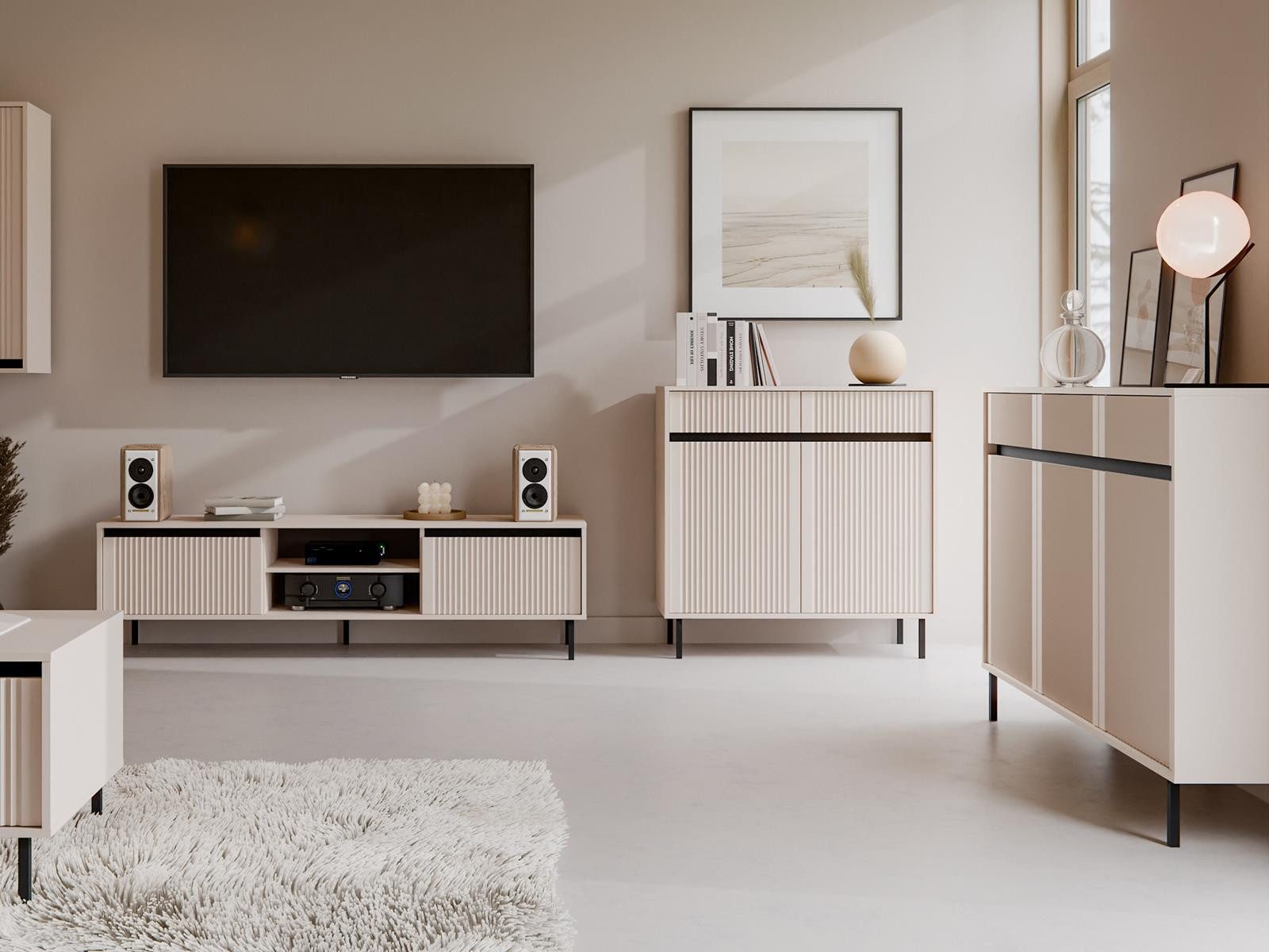 Compleo Kommode mit zwei Schubladen und zwei Türen CIAO, Elegant design – Bild 2 von 4