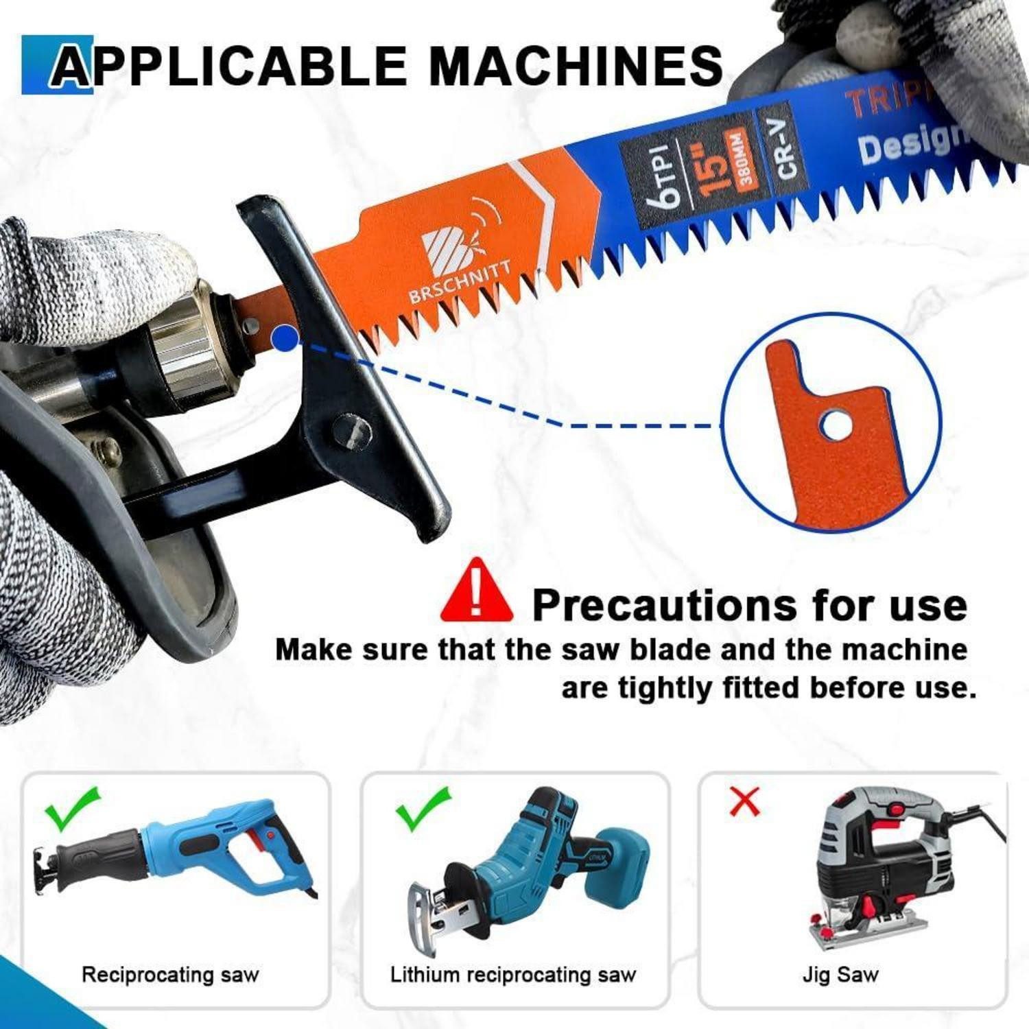 LuxusKollektion Säbelsägeblatt Säbelsägeblätter japanische Zähne Bogenkante Holz Baum 300mm 6