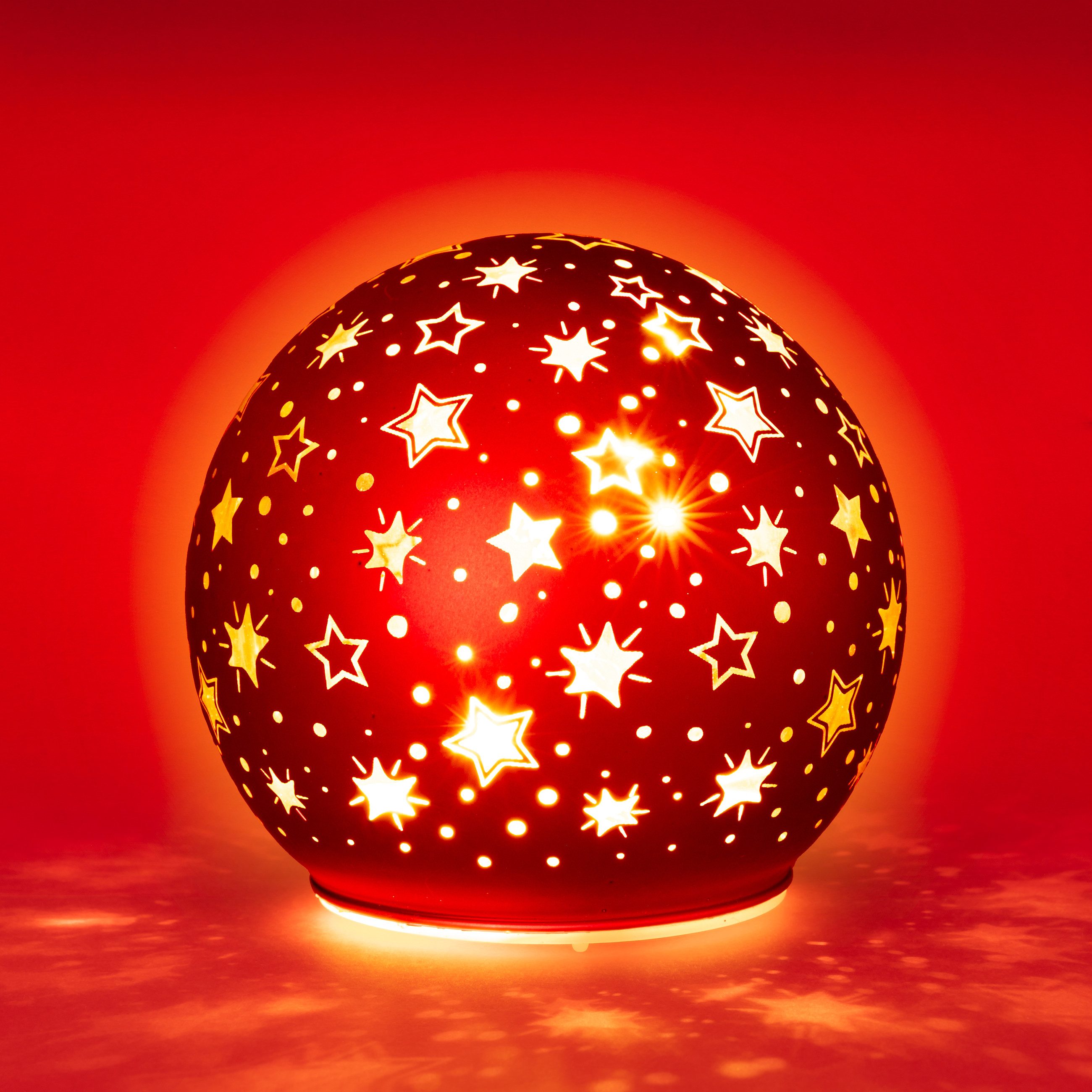 SIKORA Dekoobjekt DK30 LED Glas Nachtlicht Leuchtkugel Sternen Motiv mit Ti günstig online kaufen