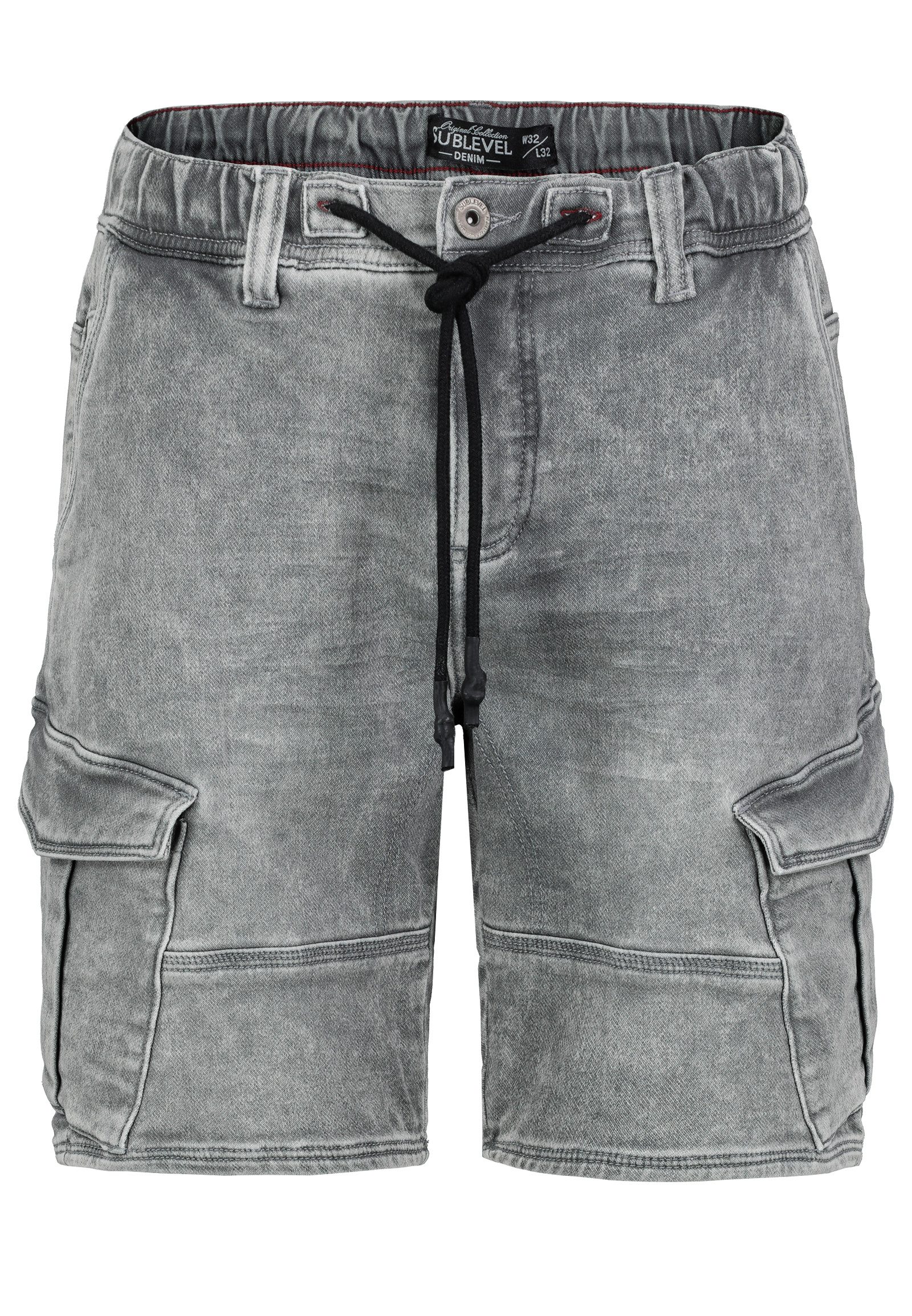 SUBLEVEL Jeansshorts Cargo- mit elastischem Bund und Kordelzug (1-tlg) Carg günstig online kaufen