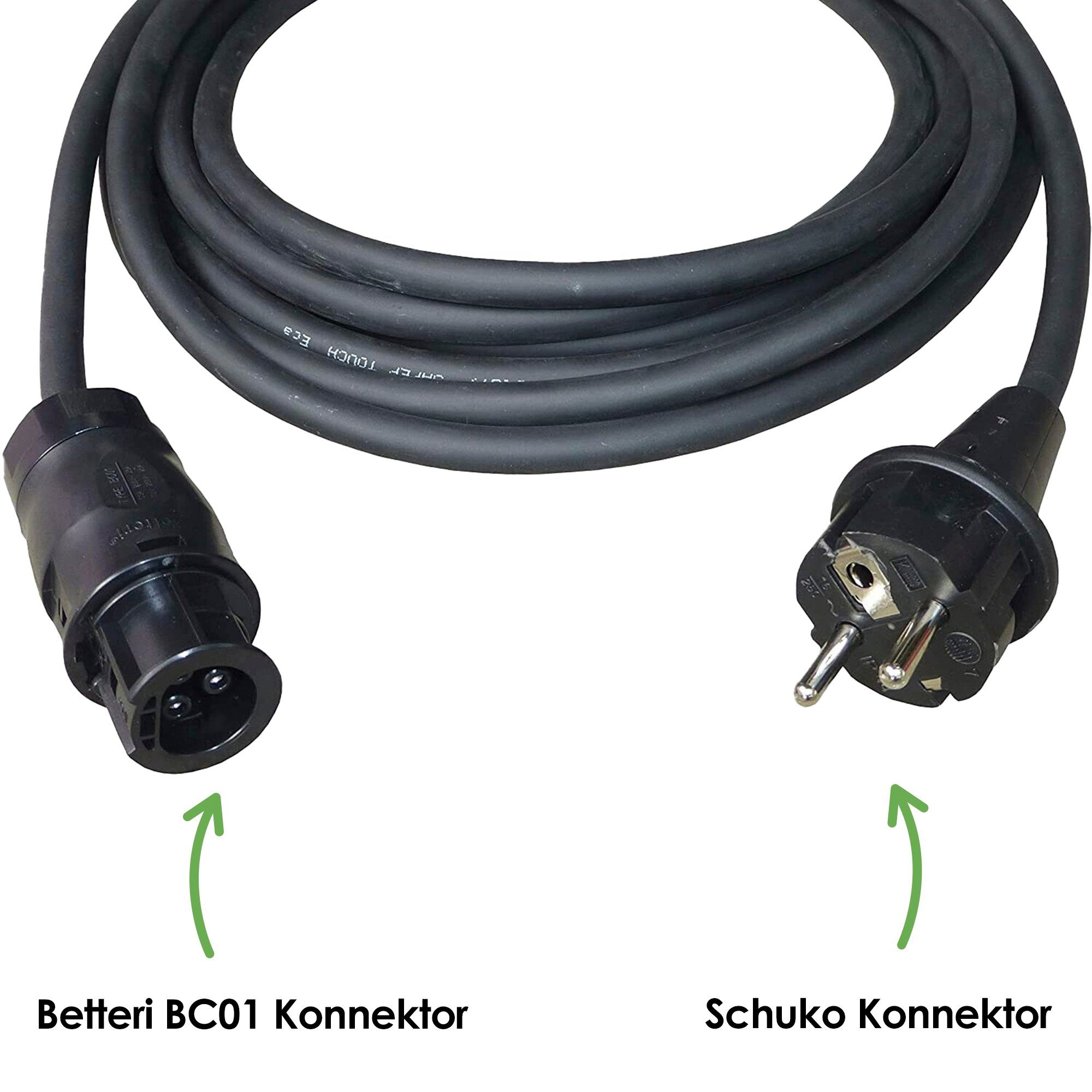 VALE Wechselrichter 5m Betteri BC01 zu Schuko Adapter Kabel, Solar PV Steckdose, Solar PV Steckdose, kompatibel mit Hoymiles, Deye, Huayu, UVM. (5m)