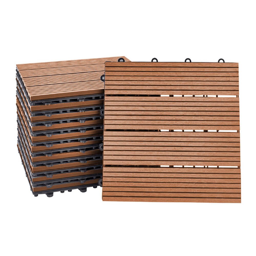 HOME DELUXE Terrassendielen WPC Klickfliesen BAVARO - Farb- und Flächenauswahl (Holzoptik), 1 m², Fliesen á 30 x 30 cm, Terrassenfliesen, Balkonfliesen