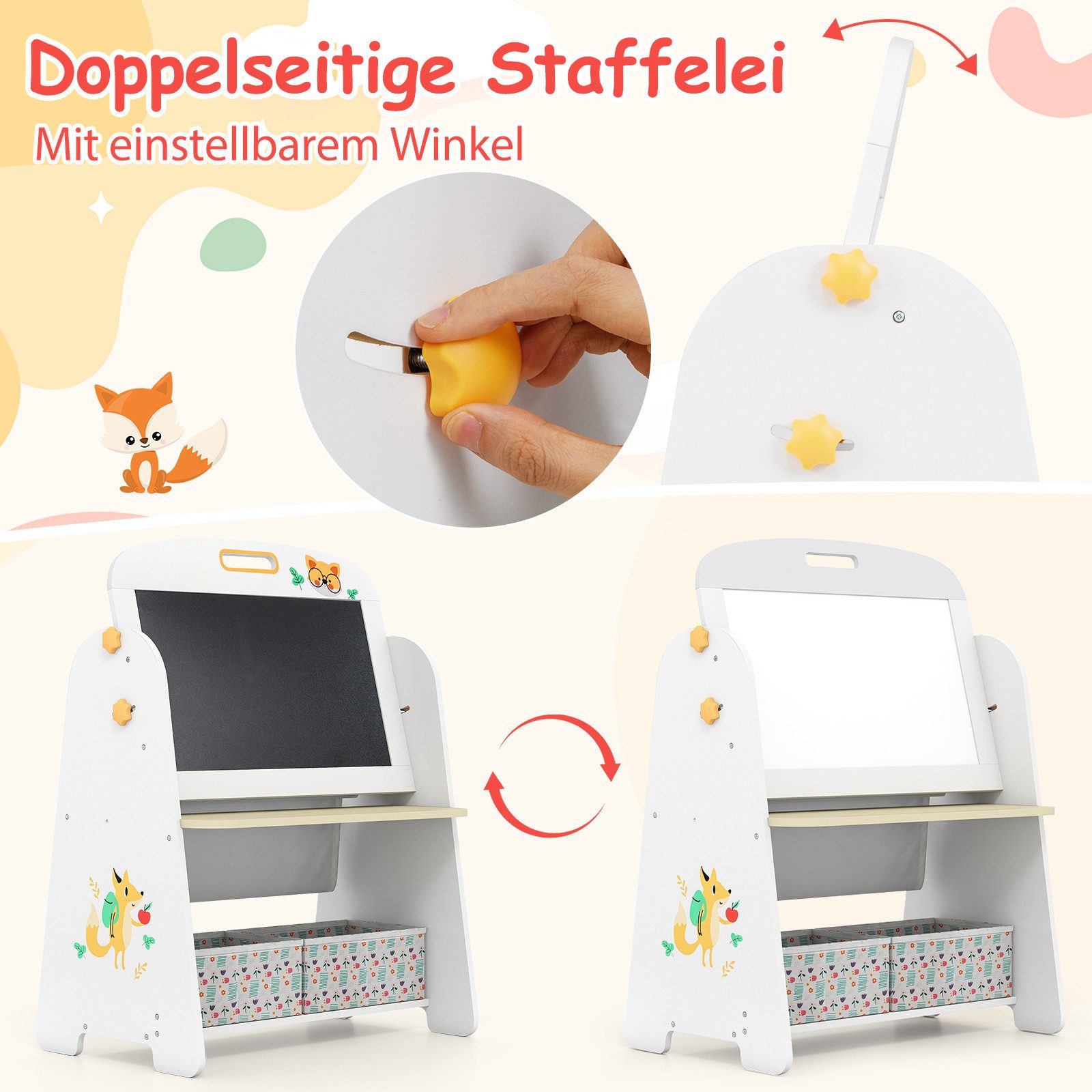 COSTWAY Kindersitzgruppe, (2-tlg), Kindertisch mit 2 günstig online kaufen