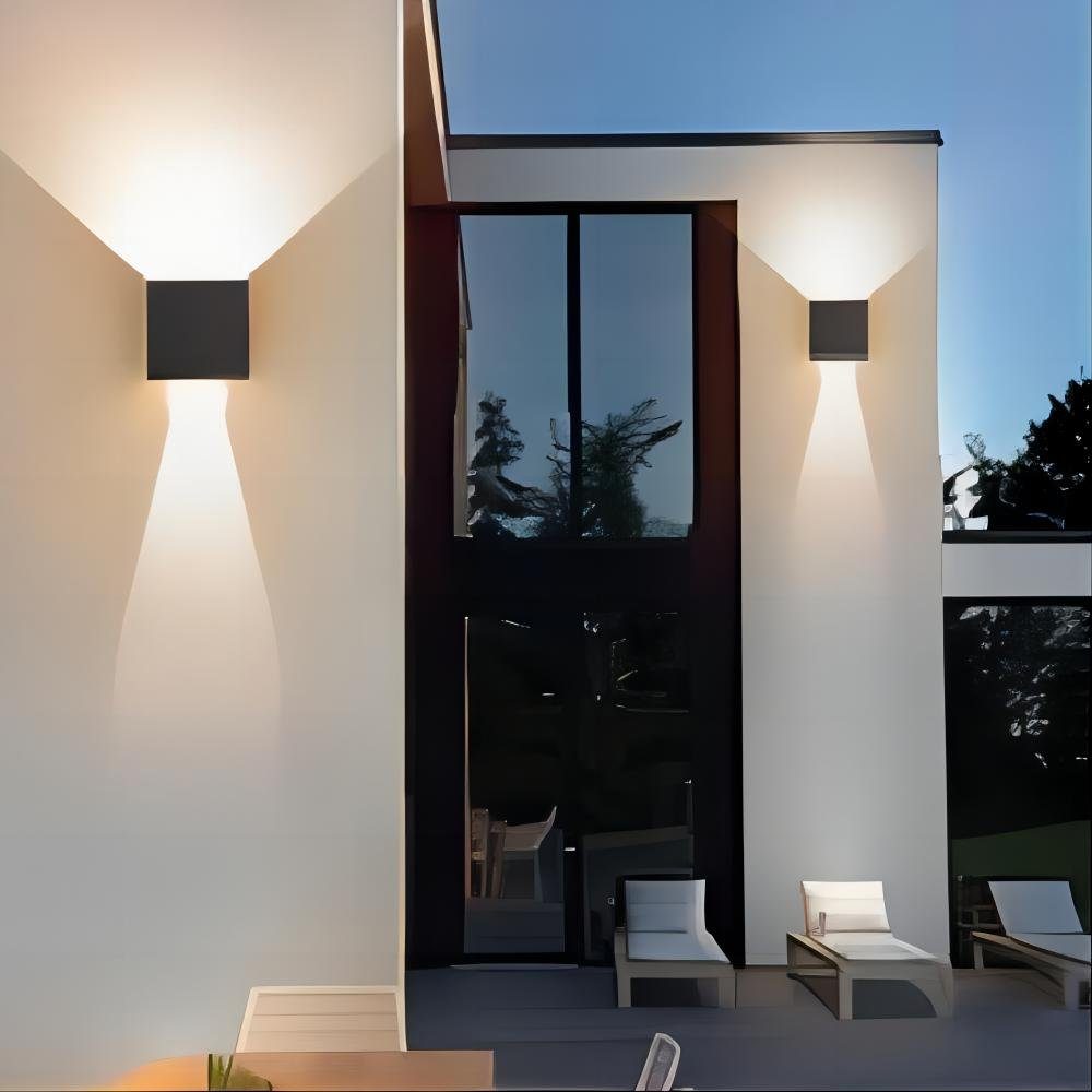 Balkonleuchten, Wasserdicht Indoor/Outdoor Terrassenleuchten Flurleuchten, Wandleuchte Wohnzimmerleuchten, Schlafzimmerleuchten, 12W IP65 4 Wandlampe, LED 7Magic Pack 3000K Warmweiß LED