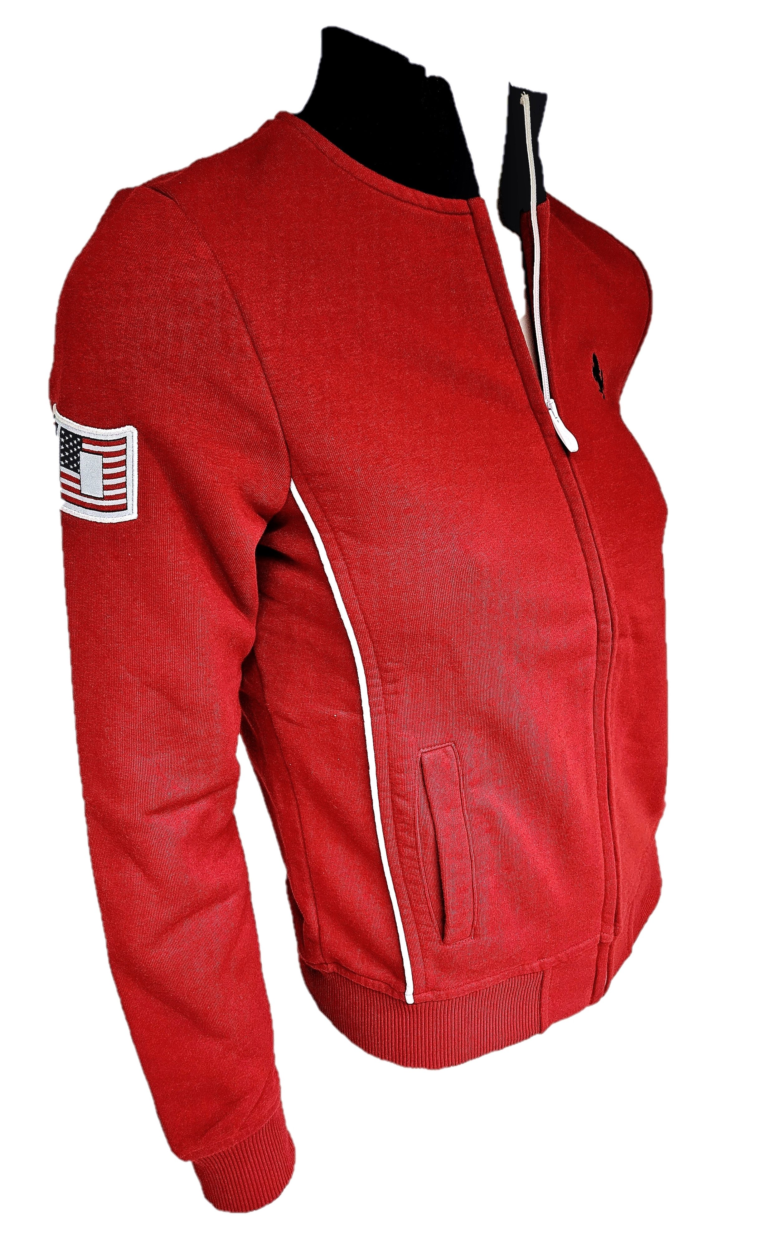 Ferrari Sweatjacke Offiziell Damen Full Zip 60er America Red Retro Motorsport im sportlichem Design