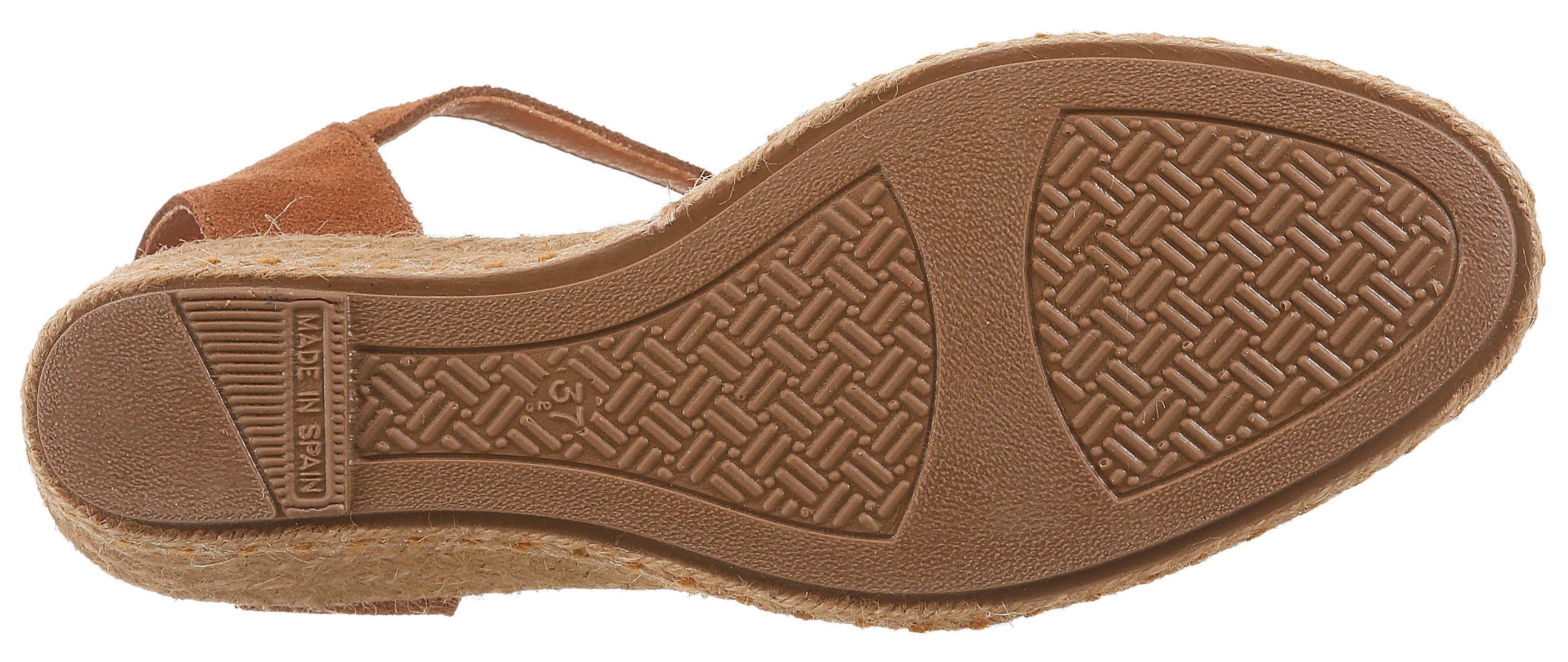 VERBENAS Slingpumps Keilsandalette, Sommerschuh, Urlaubsschuh mit Bastbesatz