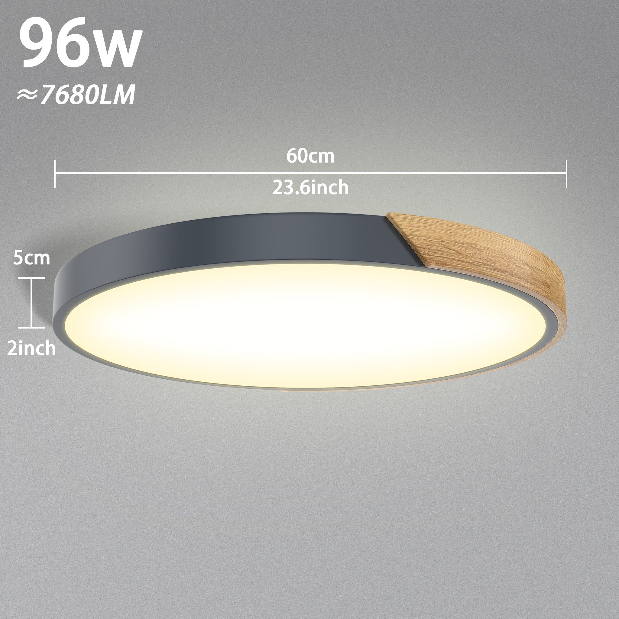 FIVMEN LED Deckenleuchte Deckenlampe Holz Deckenleuchte Deckenlampen Rund L günstig online kaufen