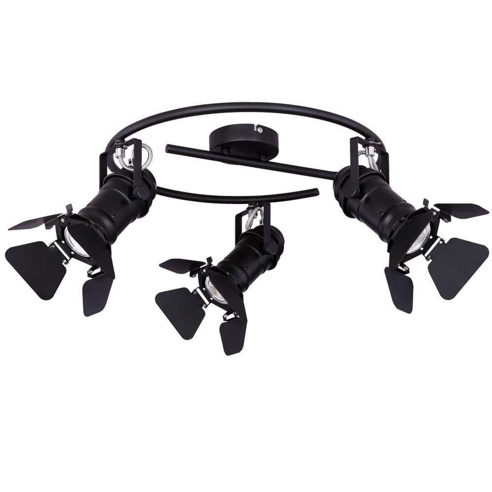 GLOBO LIGHTING Deckenspot, Leuchtmittel nicht inklusive, Kaltweiß, Deckenleuchte schwenkbar Deckenlampe 3-Flammig Deckenstrahler schwarz