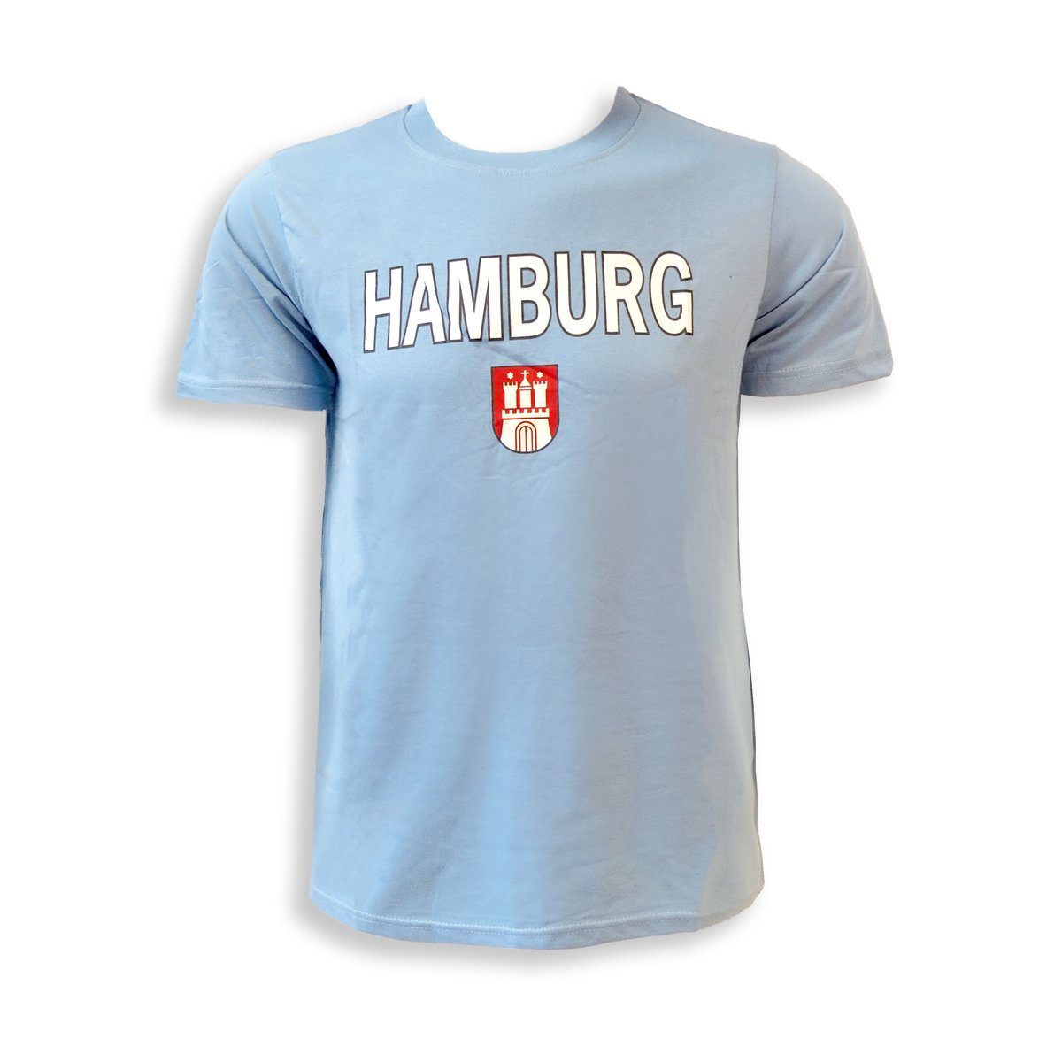 Sonia Originelli T-Shirt T-Shirt Herren Baumwolle Classic" "Hamburg Wappen hellblau