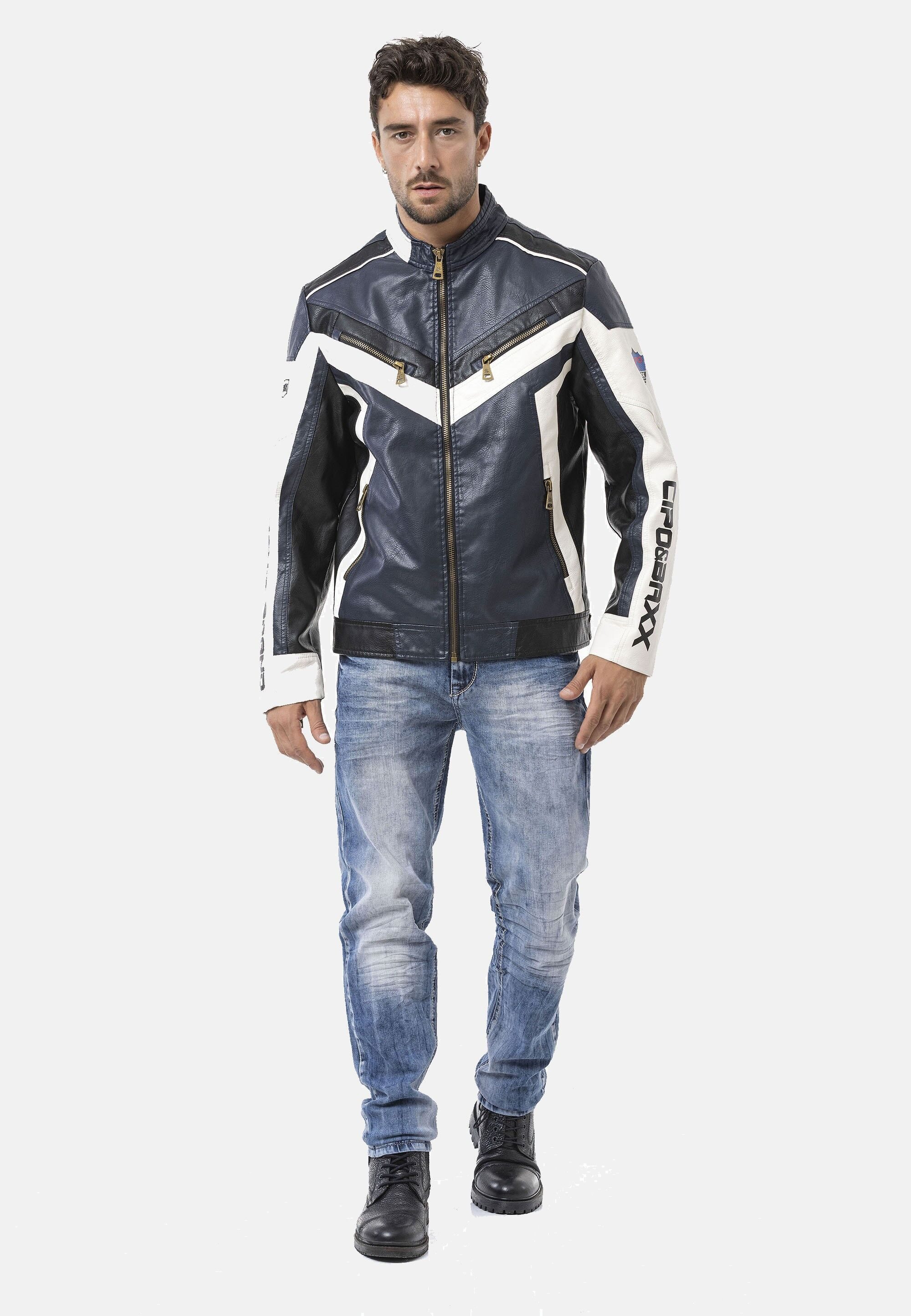 Cipo & Baxx Bikerjacke CM230 Motorrad-Look mit sportlichem Design – Bild 5 von 5