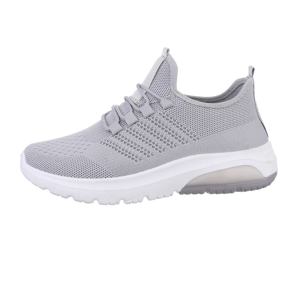 Ital-Design Herren Low-Top Freizeit Sneaker Flach Sneakers in Grau