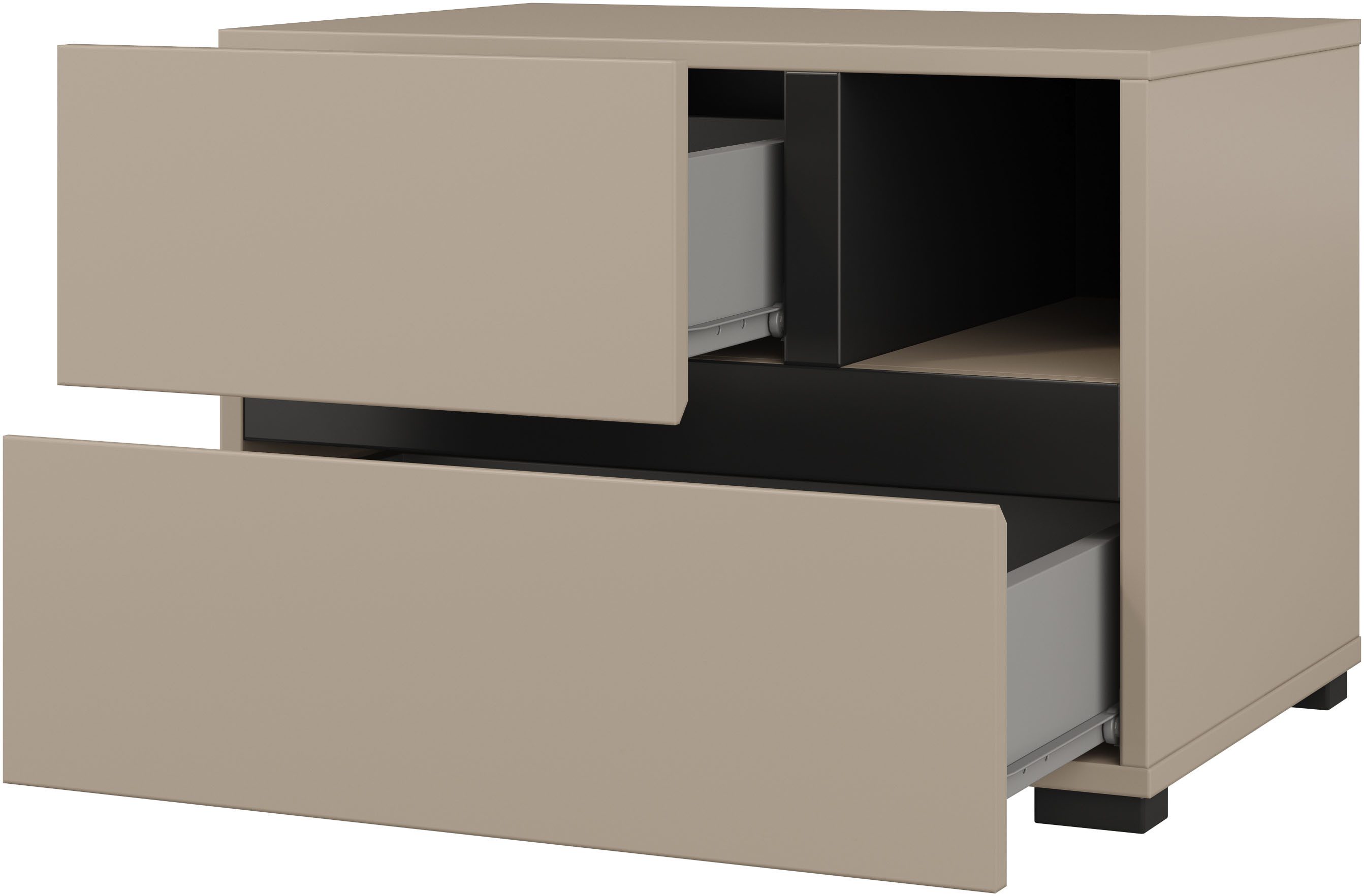 OTTO home Schlafzimmer-Set Cross, moderne, grifflose Optik, FSC-zertifiziert, (4-tlg., Bett 180x200cm, 2 Nachtkommoden, Schrank 2-oder 4-türig), Komplettschlafzimmer-Set