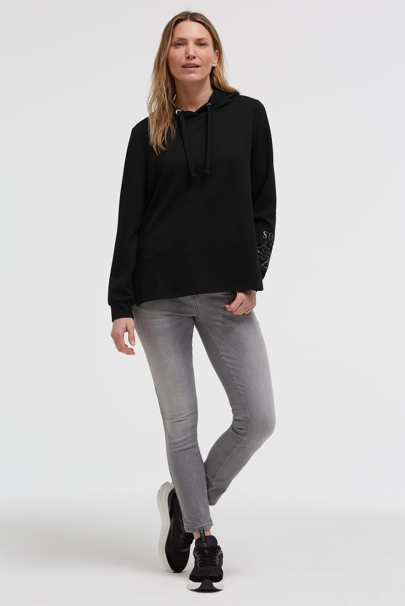SOCCX Kapuzensweatshirt mit Seitenschlitze