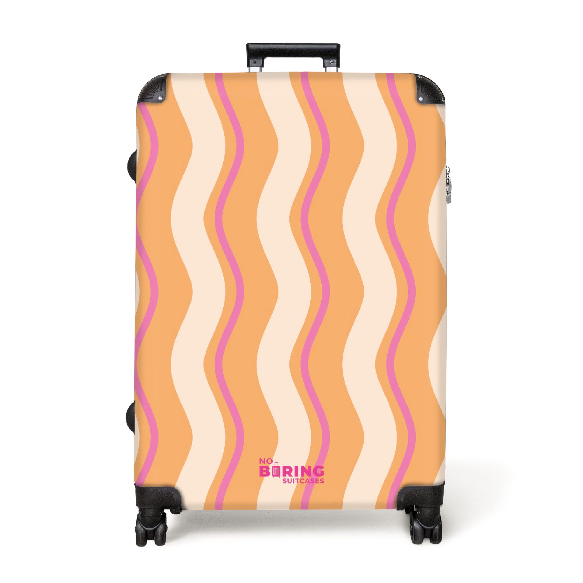 NoBoringSuitcases.com© Hartschalen-Trolley Wellenförmige Streifen in Orange günstig online kaufen