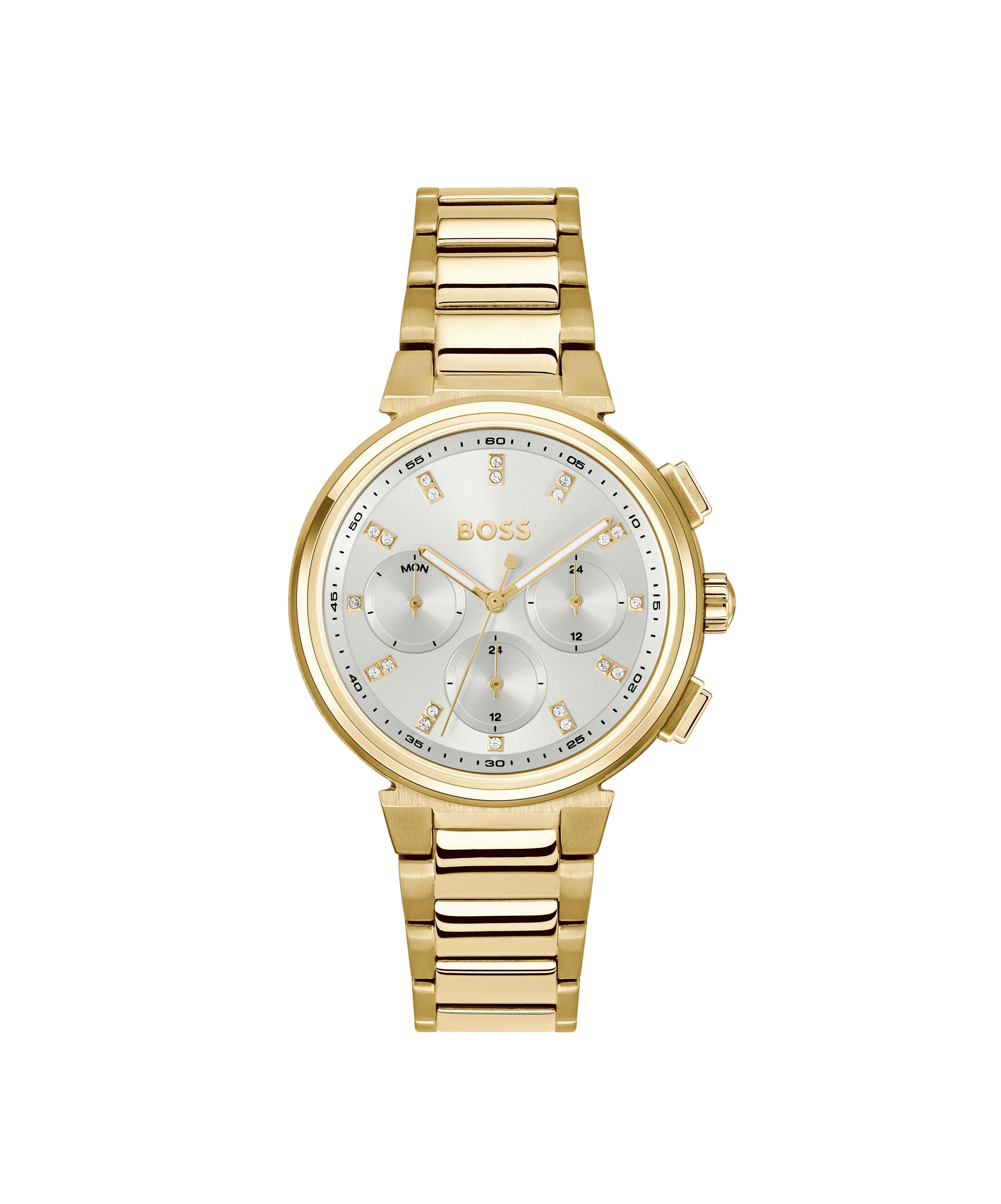 BOSS Multifunktionsuhr ONE 1502807, Quarzuhr, Armbanduhr, Damenuhr, Edelstahlarmband, analog