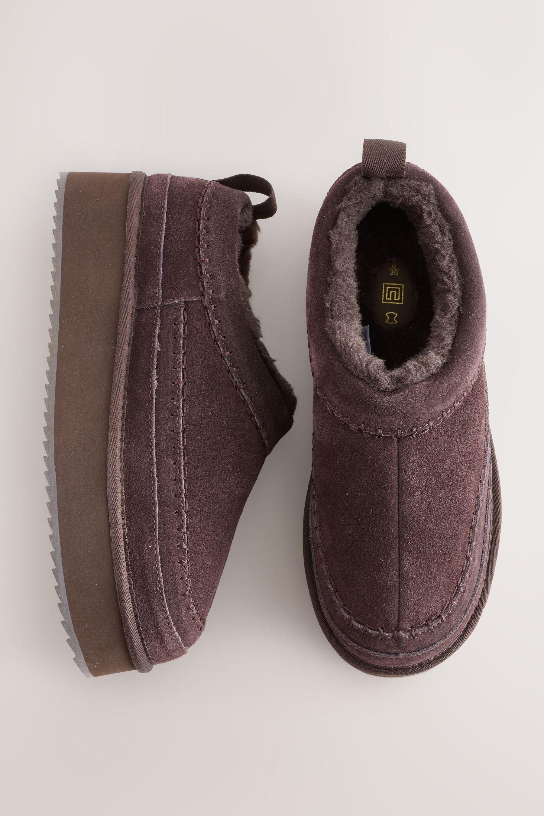Next Forever Comfort® Leder-Schlupfschuhe, Borgfutter Slipper günstig online kaufen