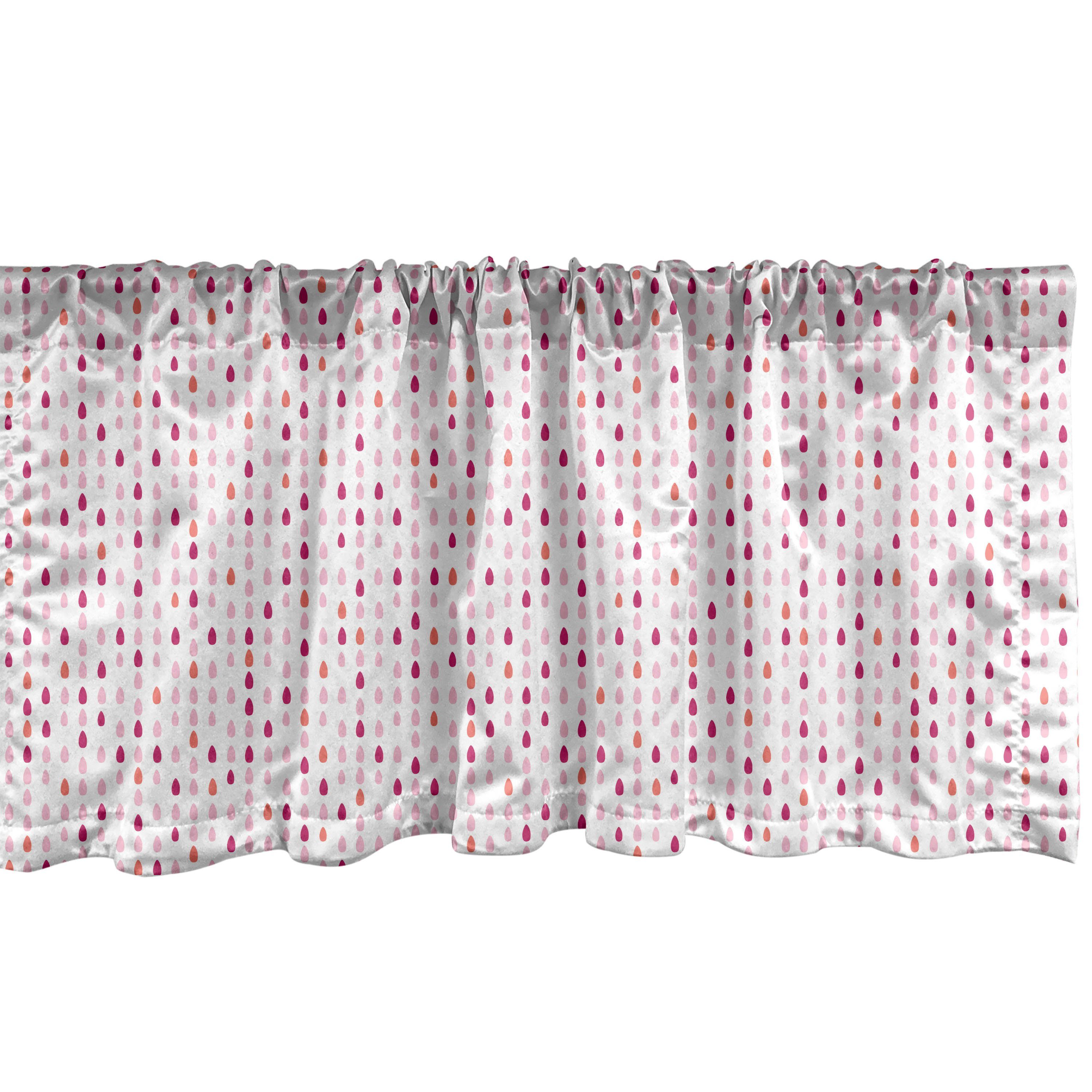 Stangentasche, mit Scheibengardine Küche Vorhang Abstrakt Pastell Drops Dekor Volant Raining Abakuhaus, Art Microfaser, für Schlafzimmer