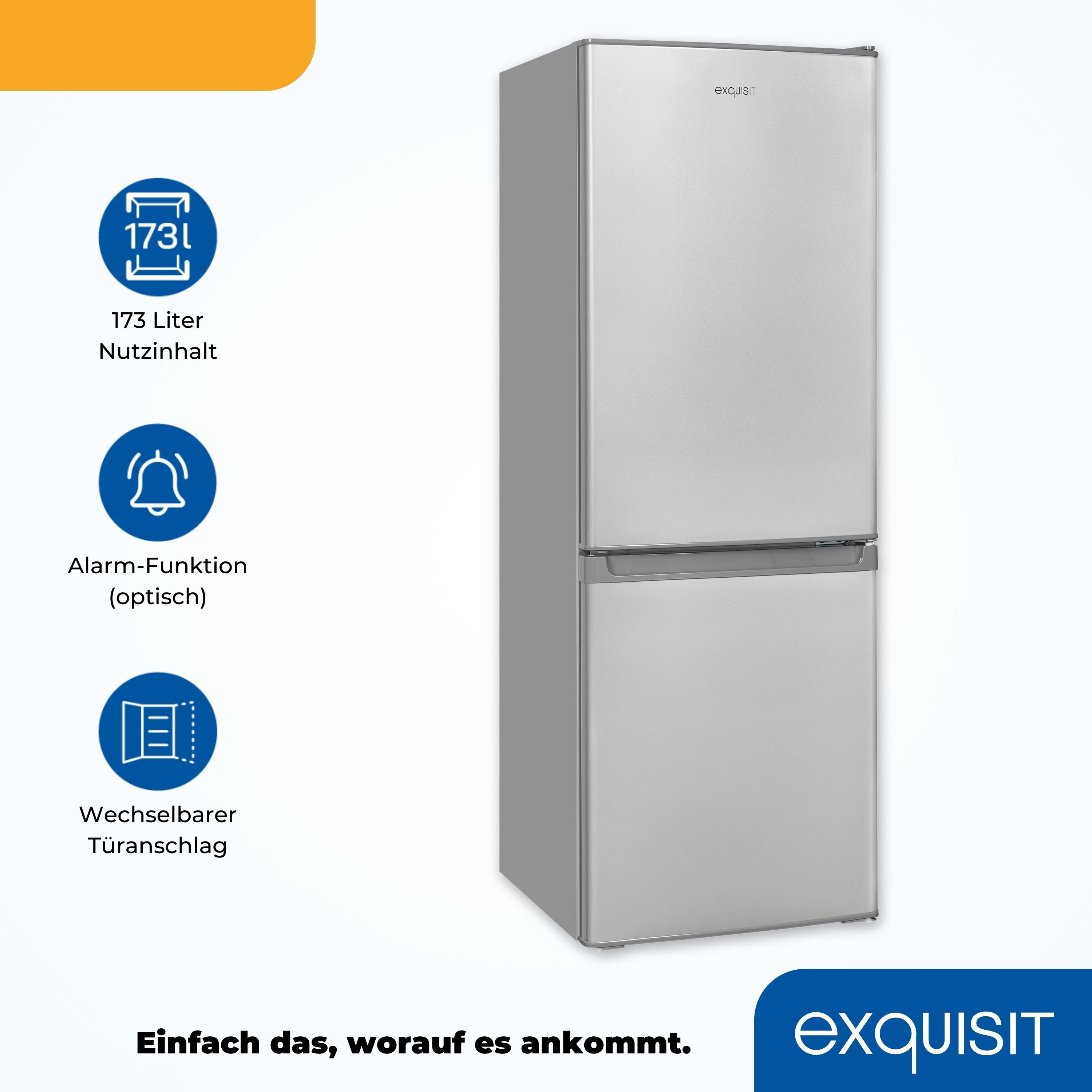 exquisit Kühl-/Gefrierkombination KGC232-60E-040E, 142,2 cm hoch, 50 cm breit, 173 L Volumen, 4 Sterne Gefrieren – Bild 5 von 5