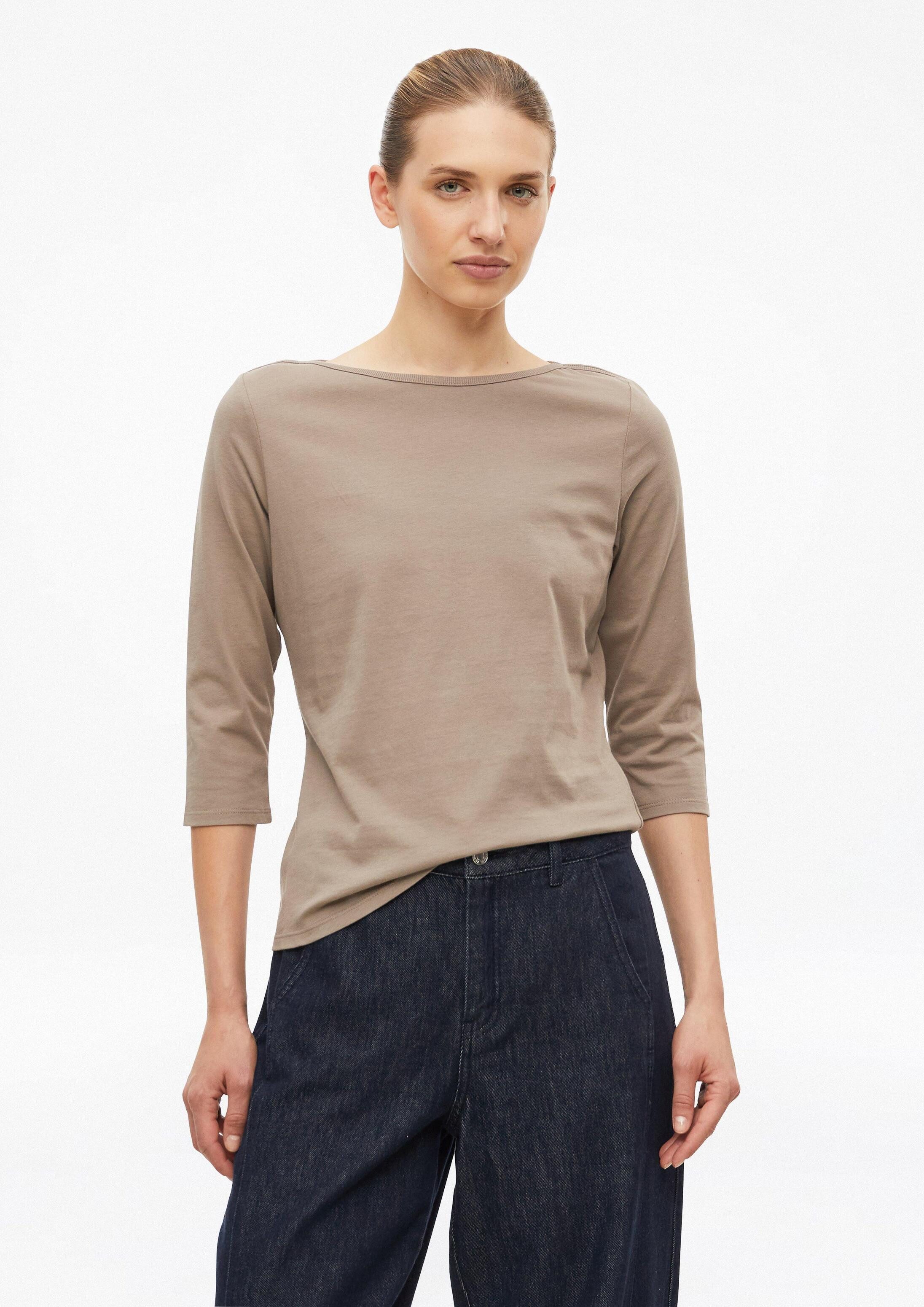 s.Oliver 3/4-Arm-Shirt T-Shirt T-Shirt mit dekorativem U-Boot-Ausschnitt