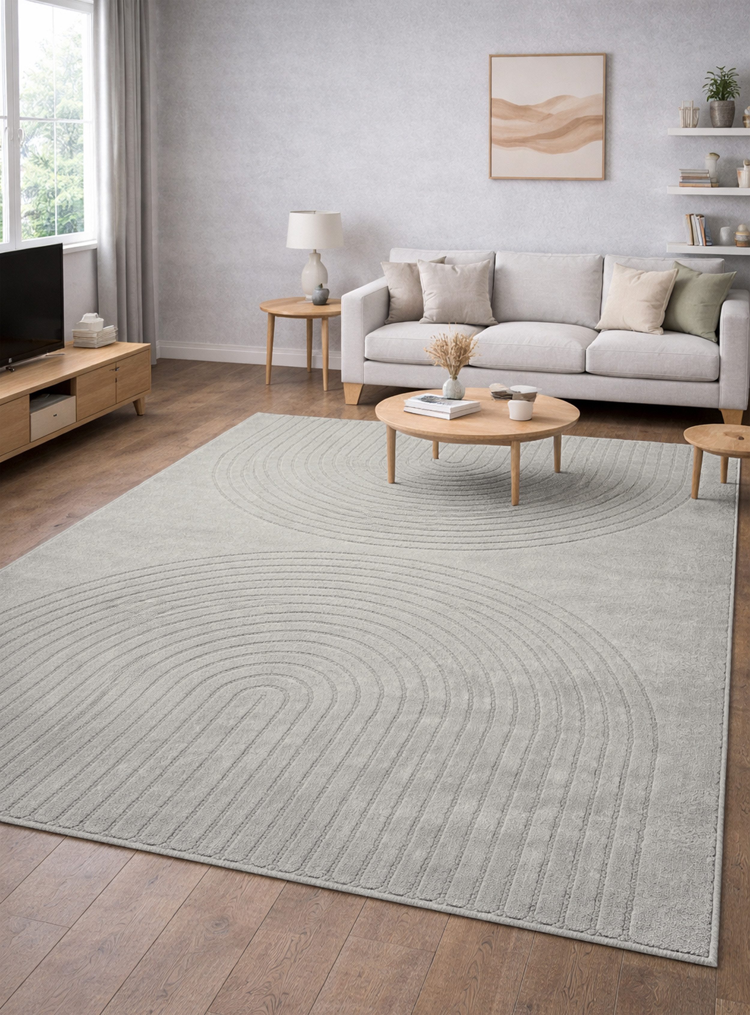 merinos Teppich Eclipse, rechteckig, Höhe: 14 mm, moderner Wohnzimmer Teppich, geometrisches Design