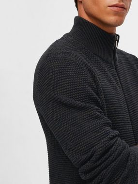 SELECTED HOMME Strickpullover SLHVINCE LS KNIT BUBBLE FULL ZIP NOOS