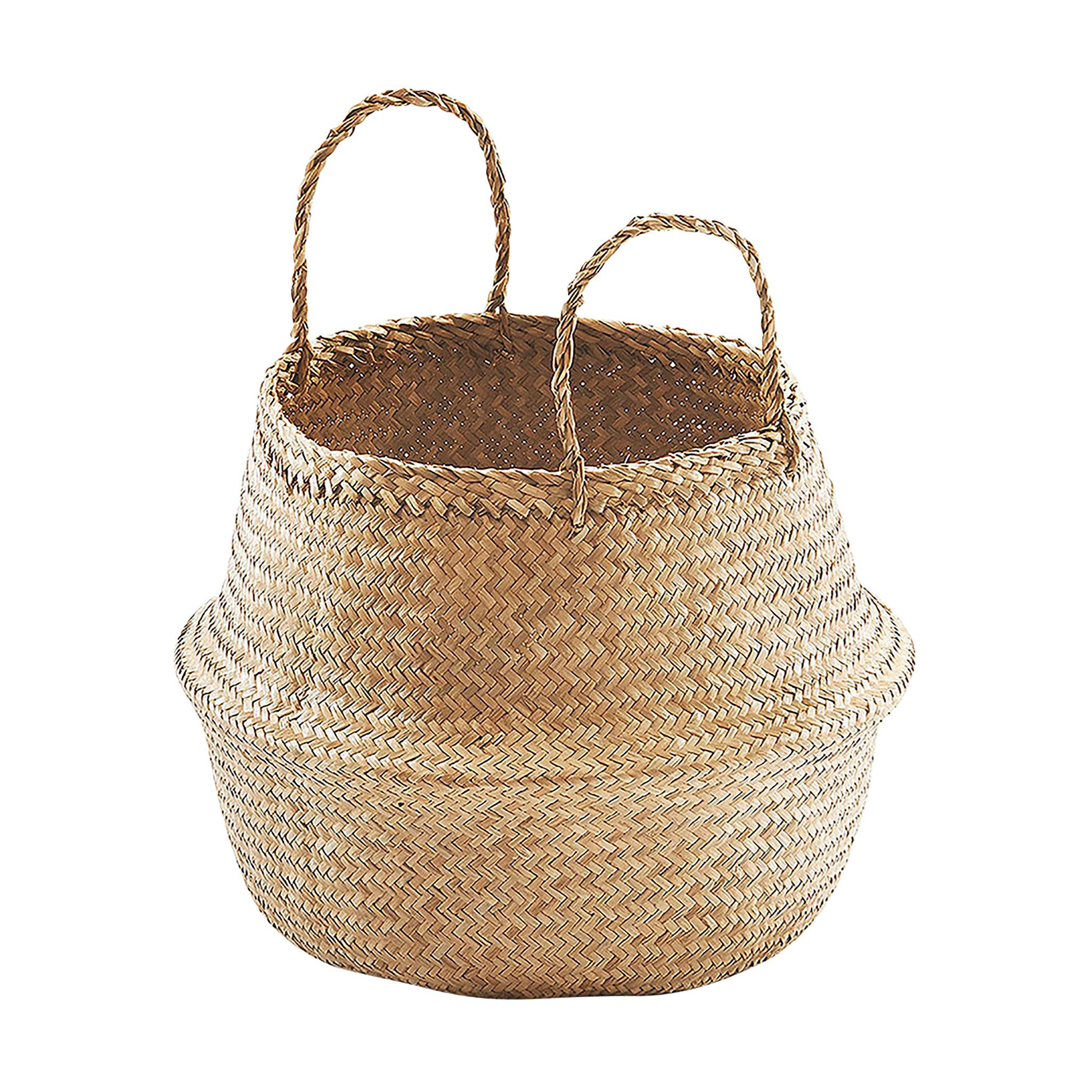 Kobolo Aufbewahrungskorb Faltkorb aus Seegras naturbelassen mit Griffen günstig online kaufen