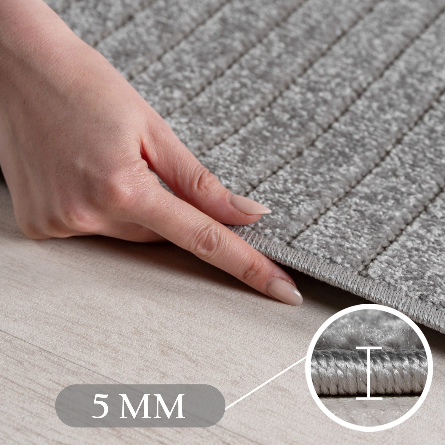 Teppium Teppich Skandinavischer 3D-Teppich, Rechteckig, Höhe: 5 mm, Indoor Outdoor Teppich Wetterfest 3D Optik Wohnzimmer Küchen Terrasse