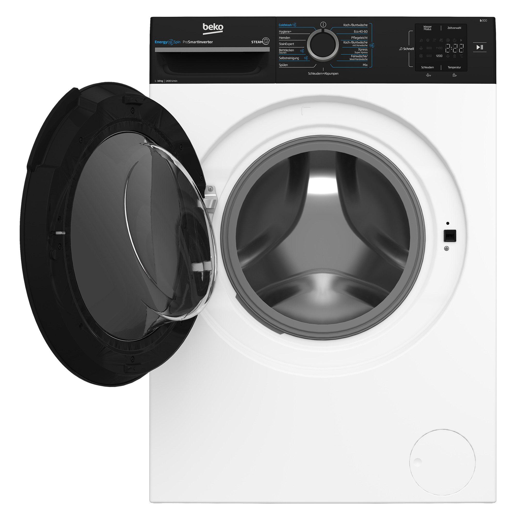 BEKO Waschmaschine BM3WFU31041R, 10 kg, 1400 U/min, AddXtra Nachlegefunktion, Hygiene+ (allergikergeeignet), Coldwash