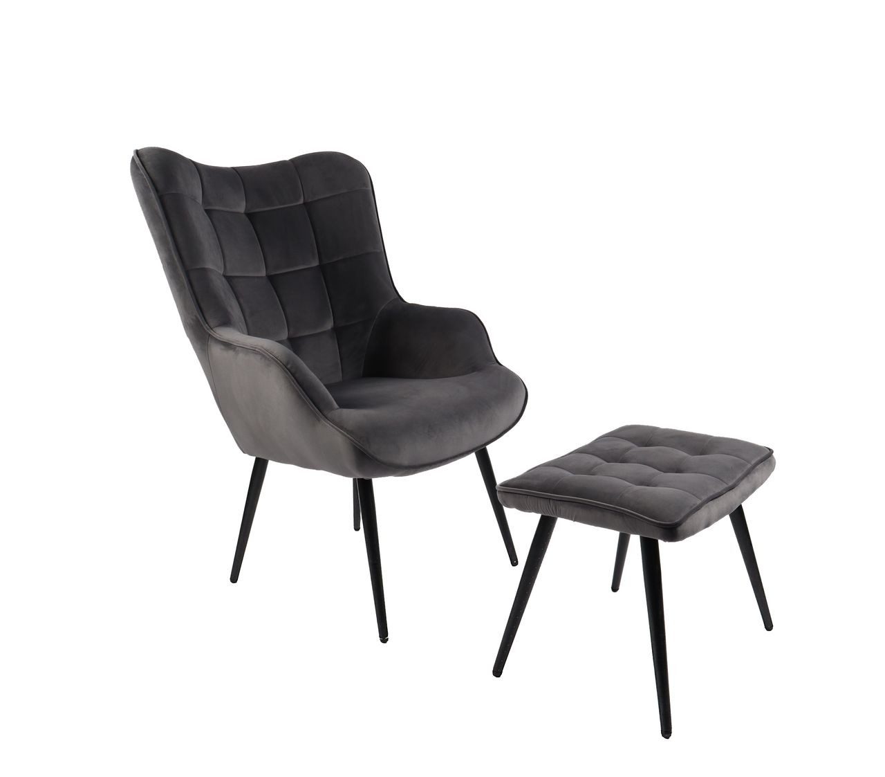 CHILLROI Relaxsessel Hochlehnsessel Ella mit Hocker, anthrazit