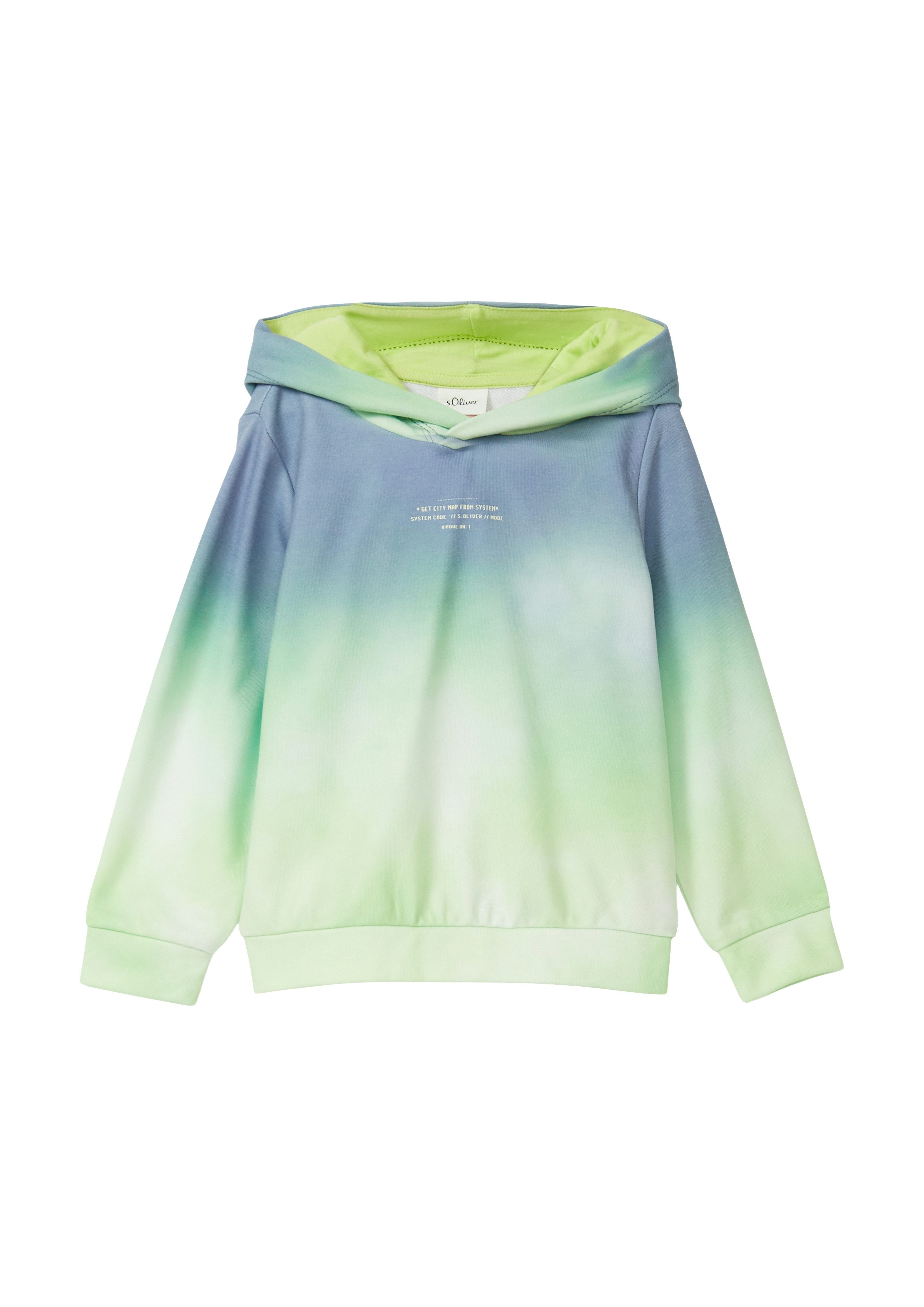 s.Oliver Junior Kapuzensweatshirt mit Farbverlauf und Print