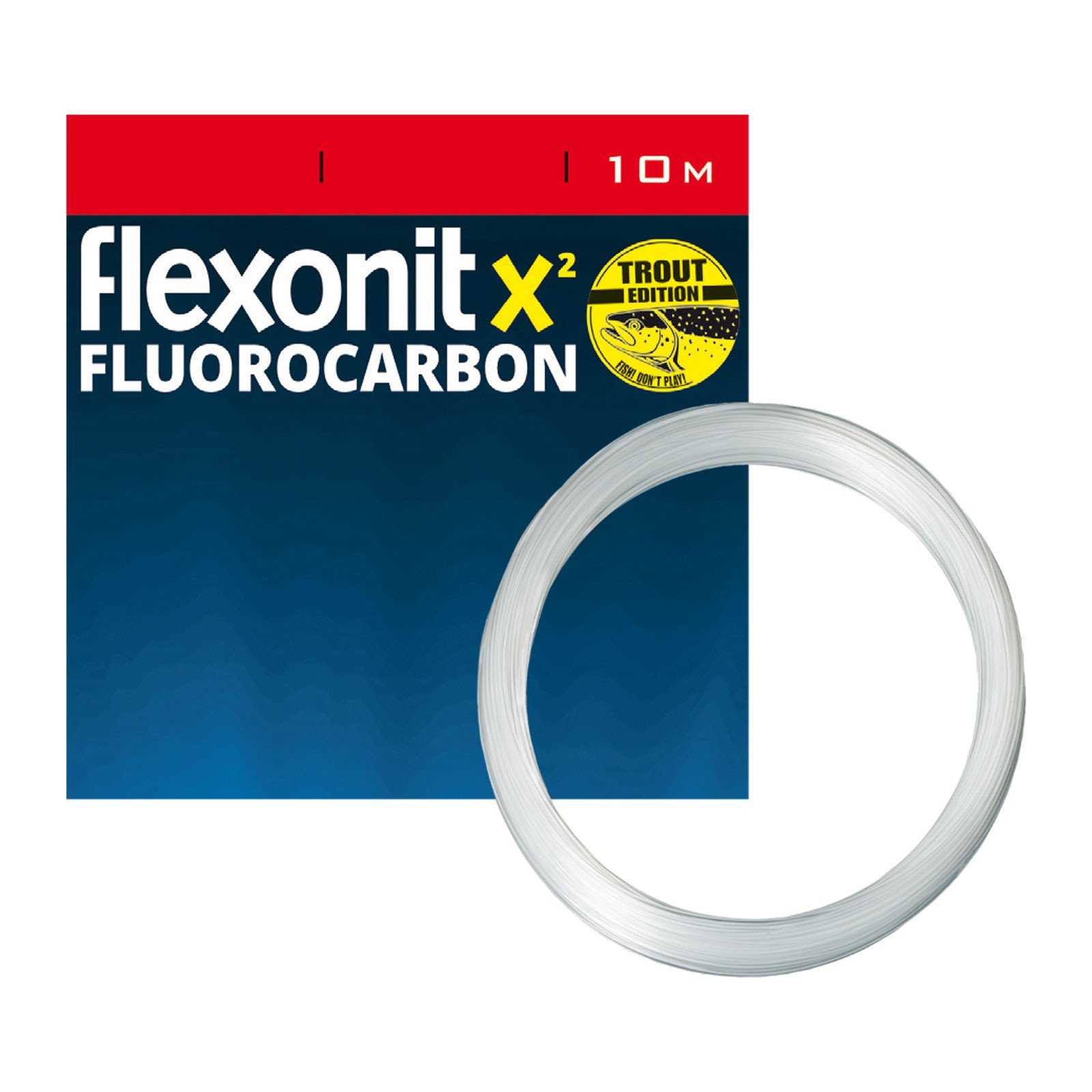 flexonit Vorfachschnur, 10 m Länge, flexonit X² Fluoro Trout 0,18mm 10m 2,5kg Vorfachmaterial