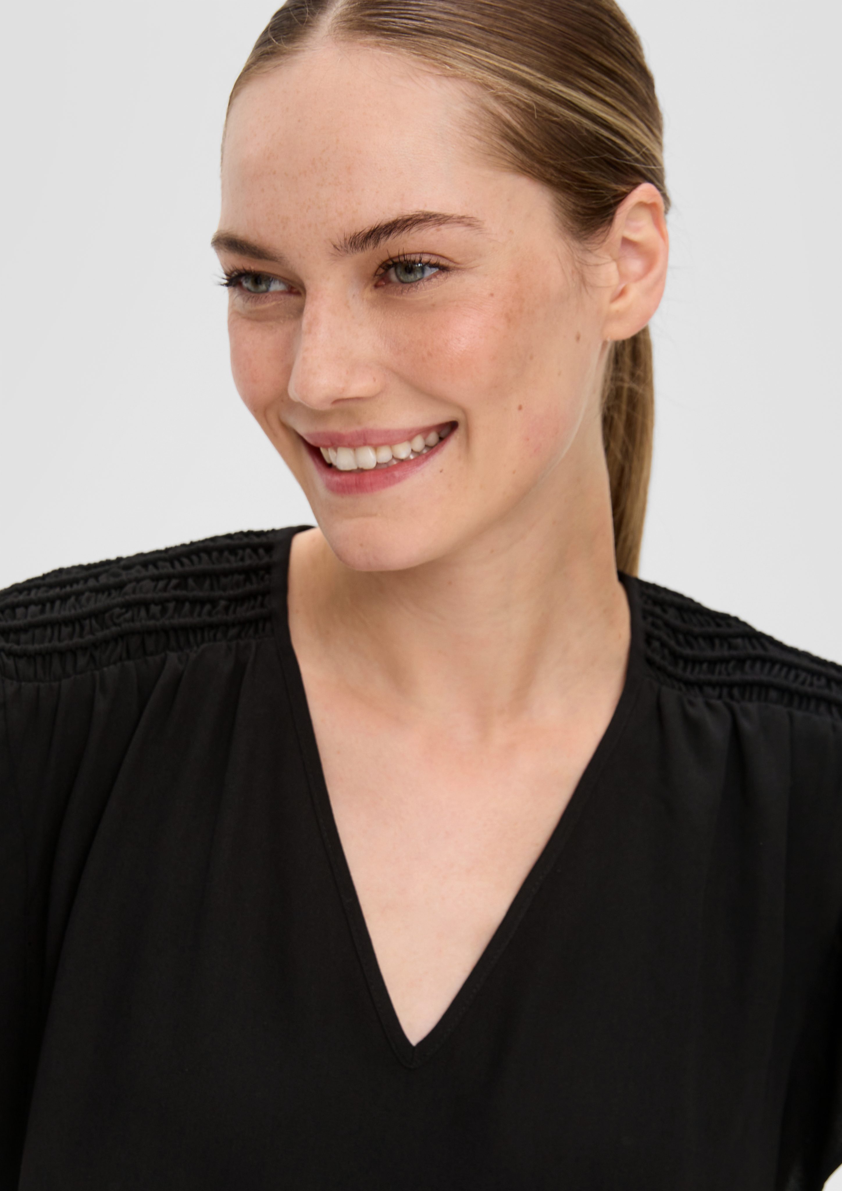 s.Oliver BLACK LABEL Kurzarmbluse Blusenshirt mit günstig online kaufen