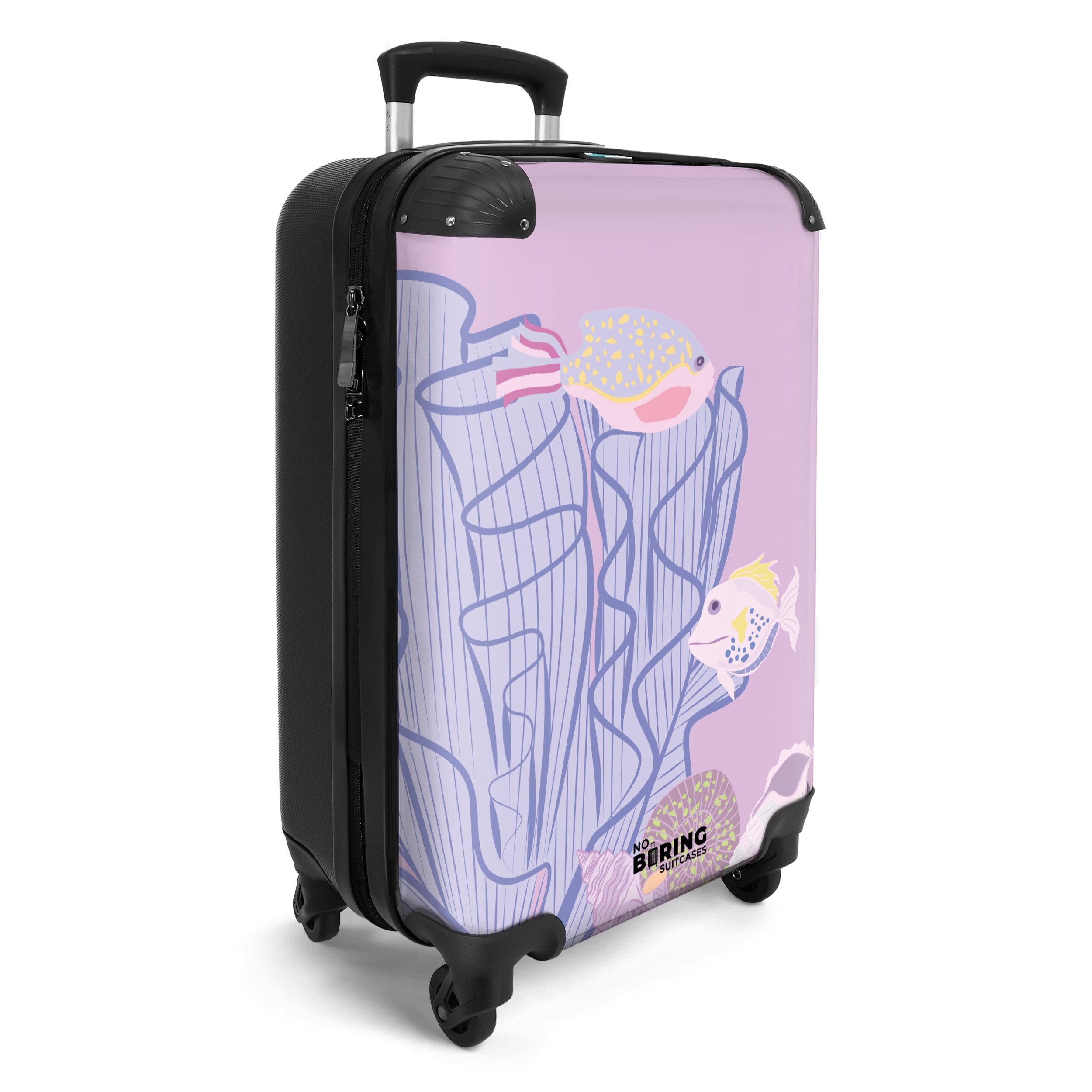 NoBoringSuitcases.com© Hartschalen-Trolley Rosa mit Fischen und günstig online kaufen