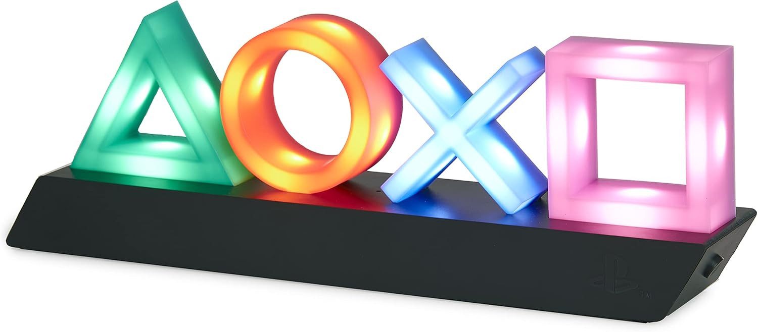 Paladone Dekolicht PlayStation Icons Leuchte mit 3 Lichtmodi, LED fest integriert, Dynamisches Phasenlicht & Standardmodus