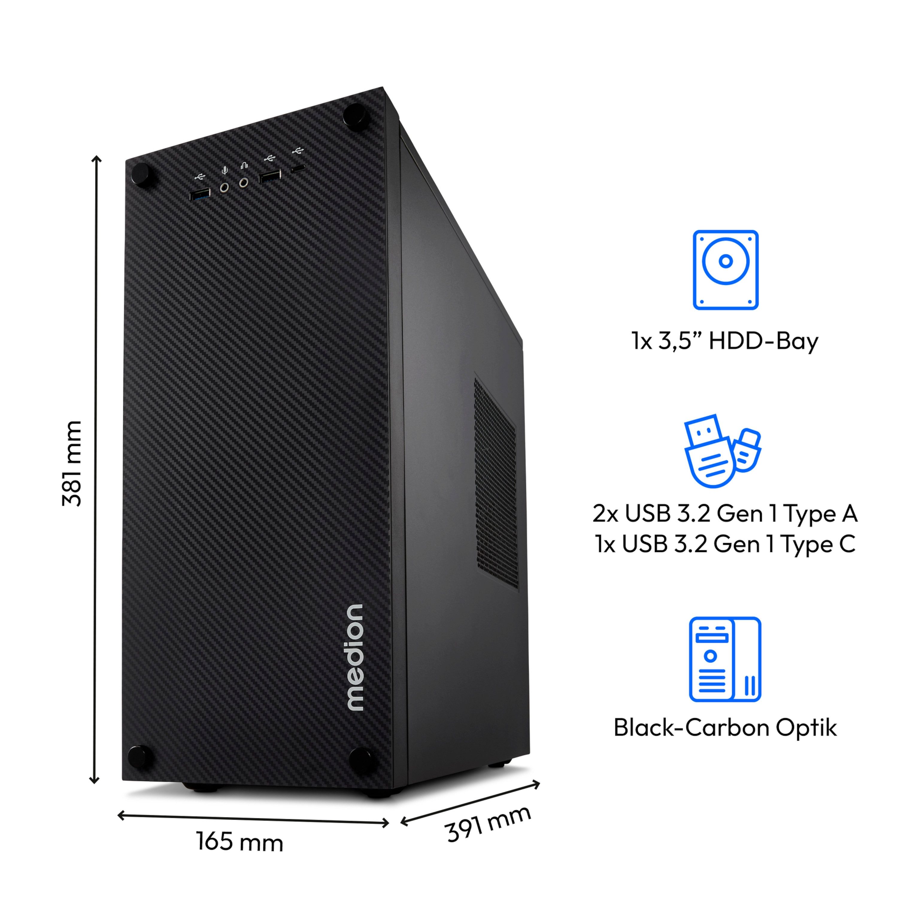 Medion® Multimedia PC MEDION Multiworx E32 (MD340067) PC (Intel Core i5 14400, Intel® UHD, 16 GB RAM, 1000 GB SSD, MULTIWORX_E32)