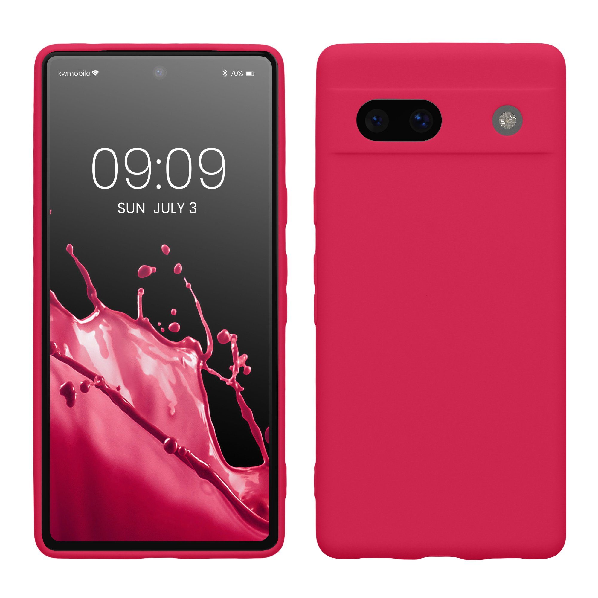 kwmobile Handyhülle Handyhülle für Google Pixel 7a Hülle, Weiches Handy Silikon Case - Schutzhülle Cover