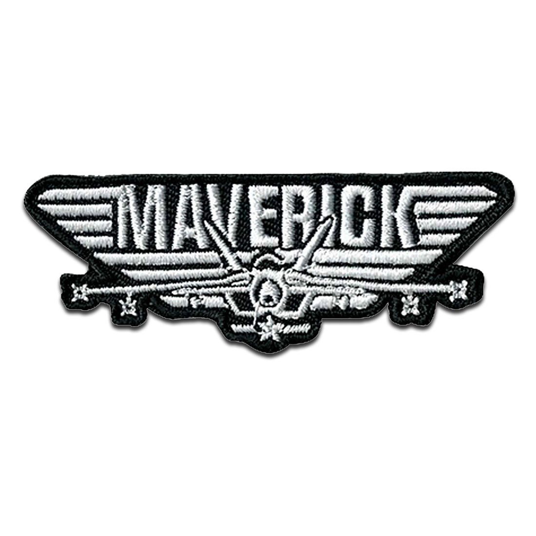 TOP GUN Aufnäher Bügelbild, Aufbügler, Applikationen, Patches, Flicken, zum aufbügeln, Polyester, Comercial Mercera Top Gun Maverick Abzeichen - Größe: 2,6 x 6,9 cm