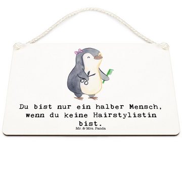 Mr. & Mrs. Panda Hinweisschild DIN A6 Hairstylistin Herz - Weiß - Geschenk, Kollegin, Ausbildung, Fr, (1 St), Herzberührende Sprüche