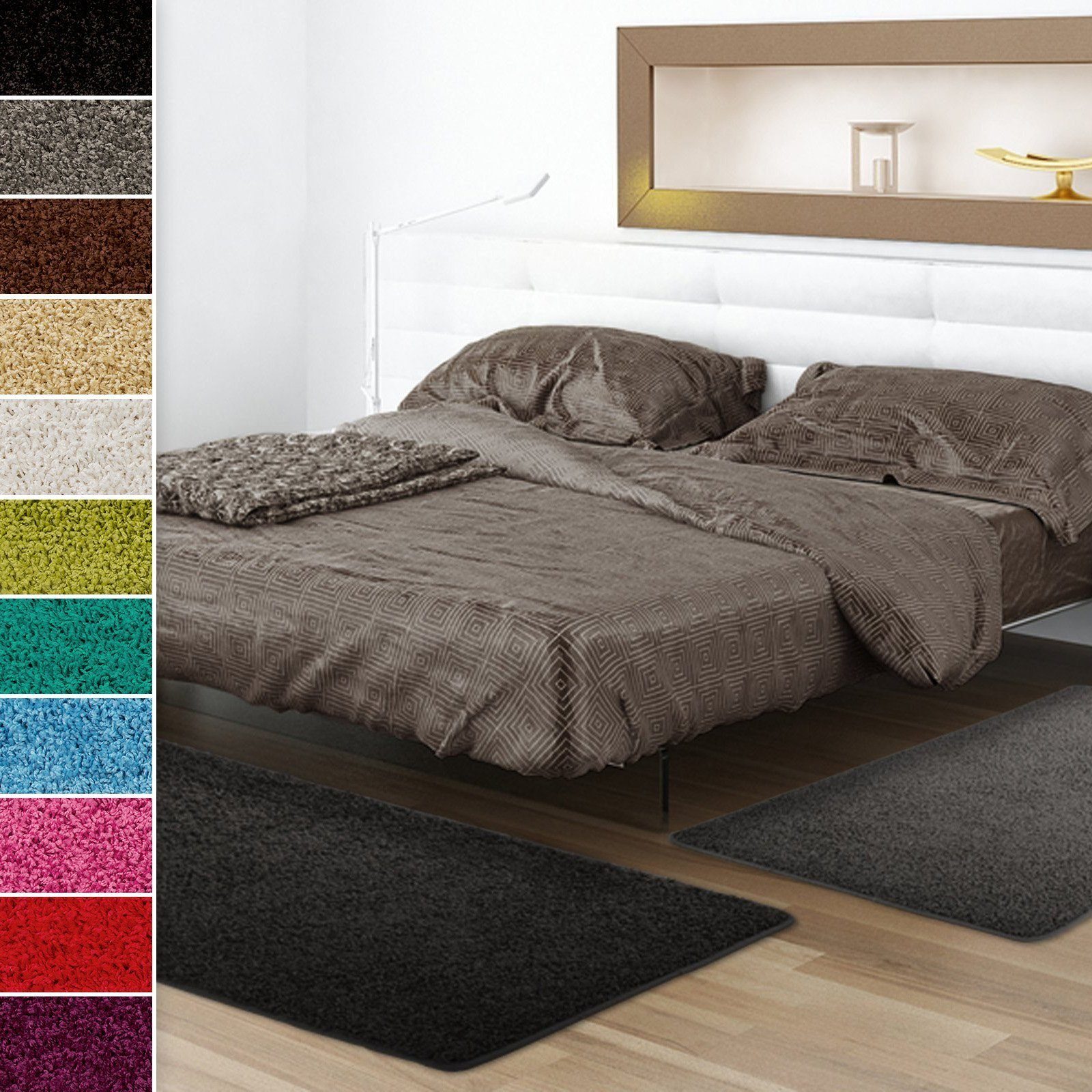 casa pura Hochflor-Bettumrandung Sphinx, 11 Farben, Teppichläufer, ideal im günstig online kaufen