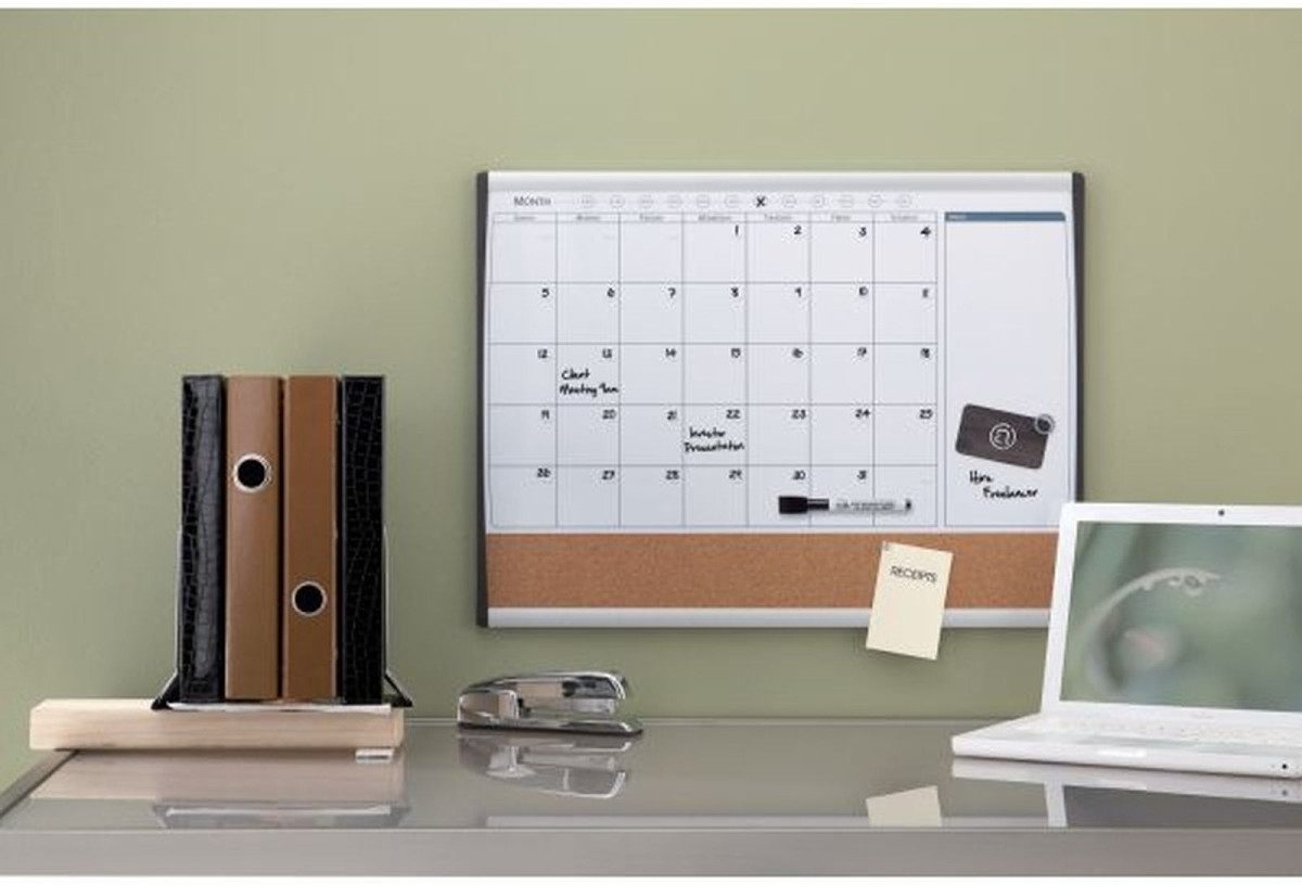 NOBO Wandtafel Montagsplaner Kombitafel Alurahmen magnetisch/Kork 585x430mm kork/weiß