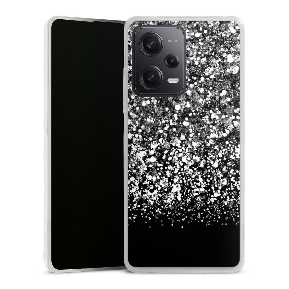 DeinDesign Handyhülle Glitzer Look Schneeflocken Muster Snow Fall Glitter Look, Xiaomi Redmi Note 12 Pro 5G Slim Case Silikon Hülle Ultra Dünn