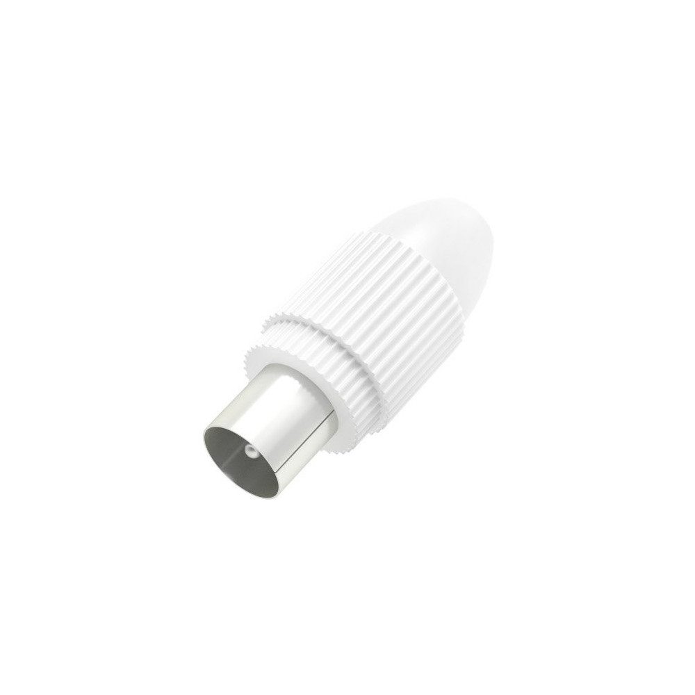 Hama Hama Koax Antennen-Stecker weiß für Kabelfernsehen. Dachantenne (FULL HD, 3D, 4K), korrosionsgeschützt