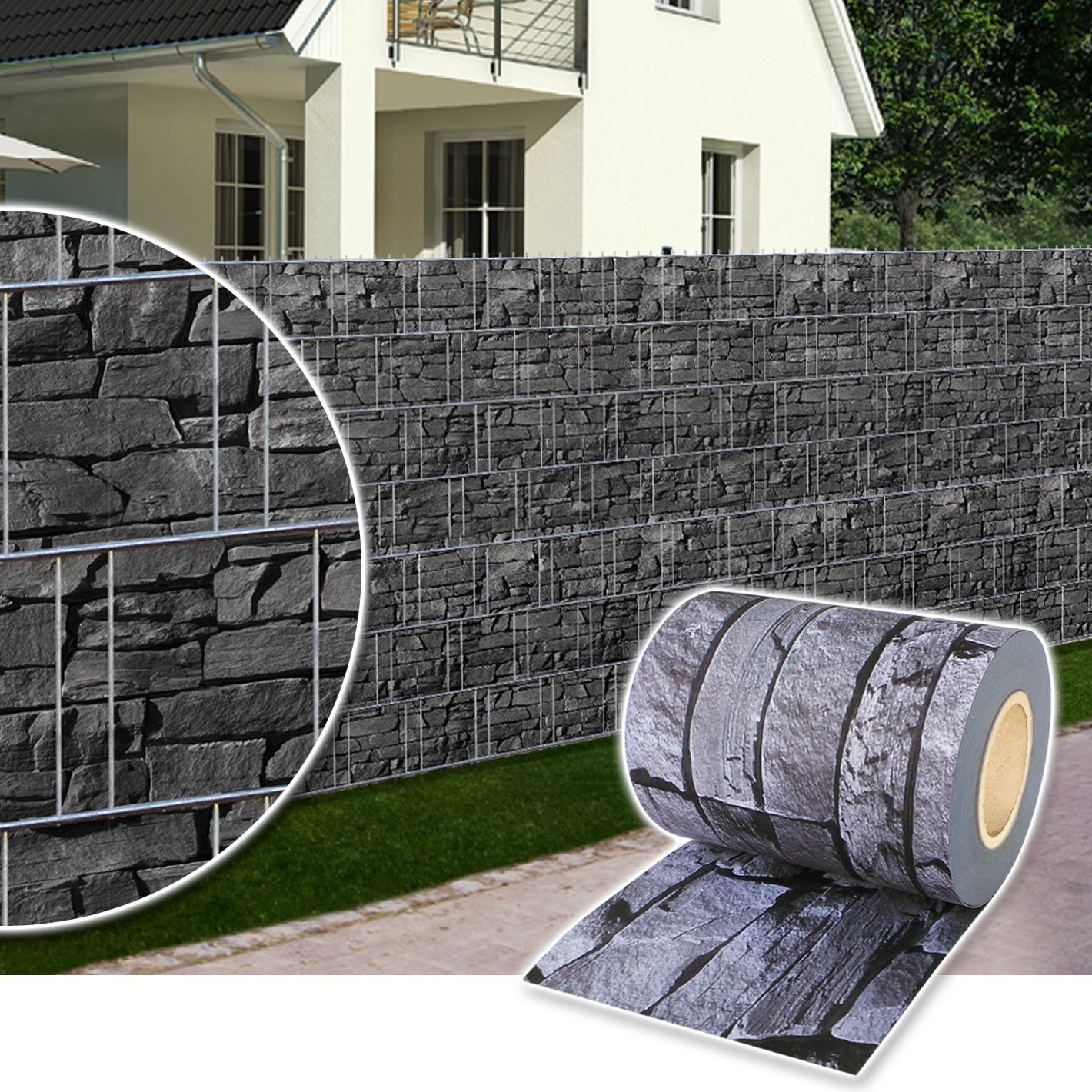 Plantiflex Sichtschutzstreifen Sichtschutz Rolle 35m blickdicht PVC