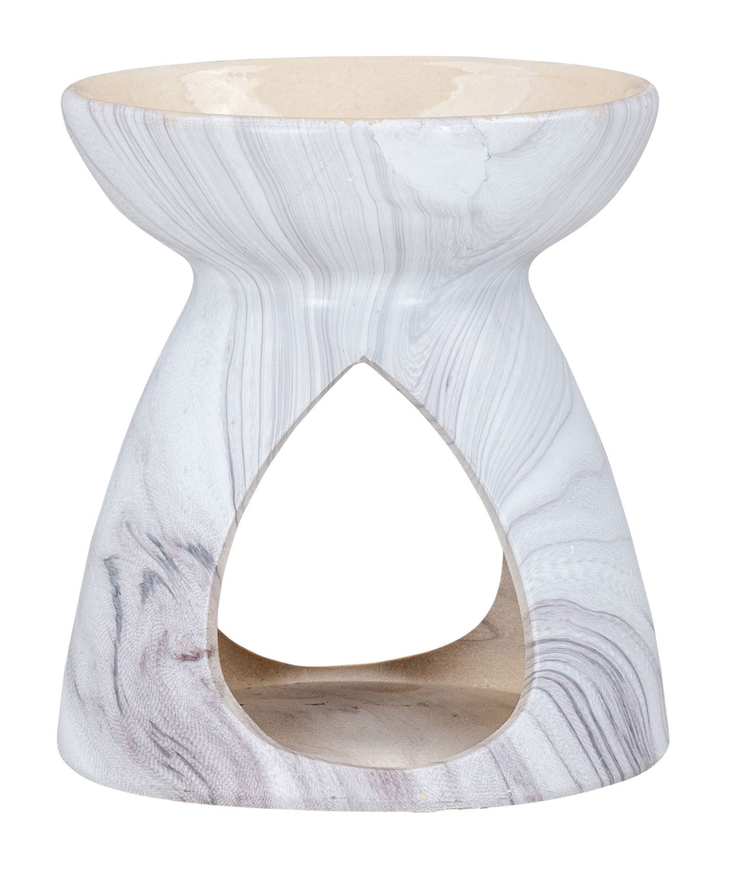 Levandeo® Duftlampe, Duftlampe Keramik Marmoroptik Schwarz Weiß Öllampe Aro günstig online kaufen