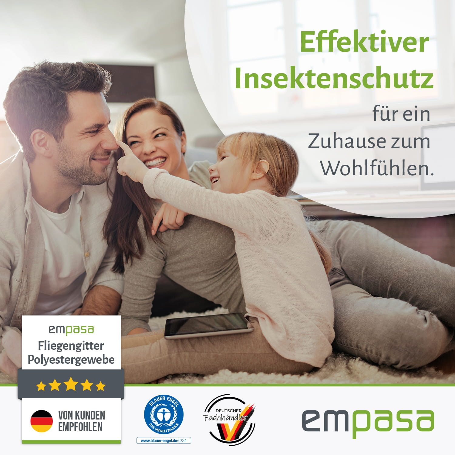 empasa Insektenschutz-Fensterrahmen mit Magnet-Befestigung, (3-St), Polyester Fliegengitter Fenster mit Magnet – Bild 5 von 5